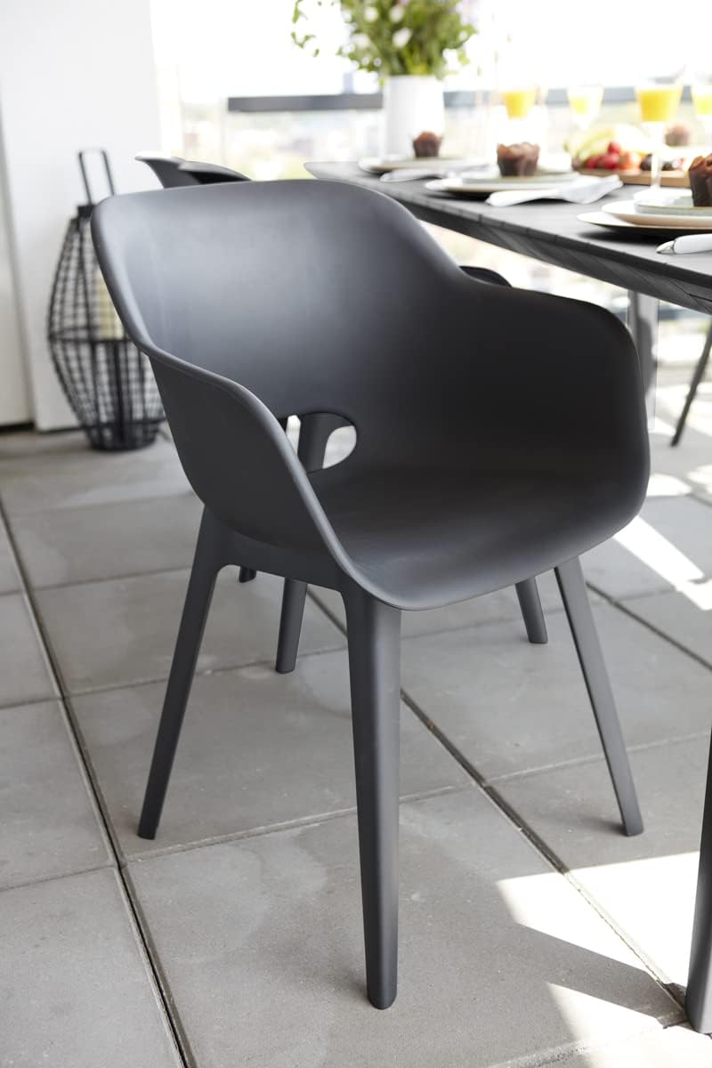 Keter Akola Cup Chair, Graphite (Pack of 2) image number 3