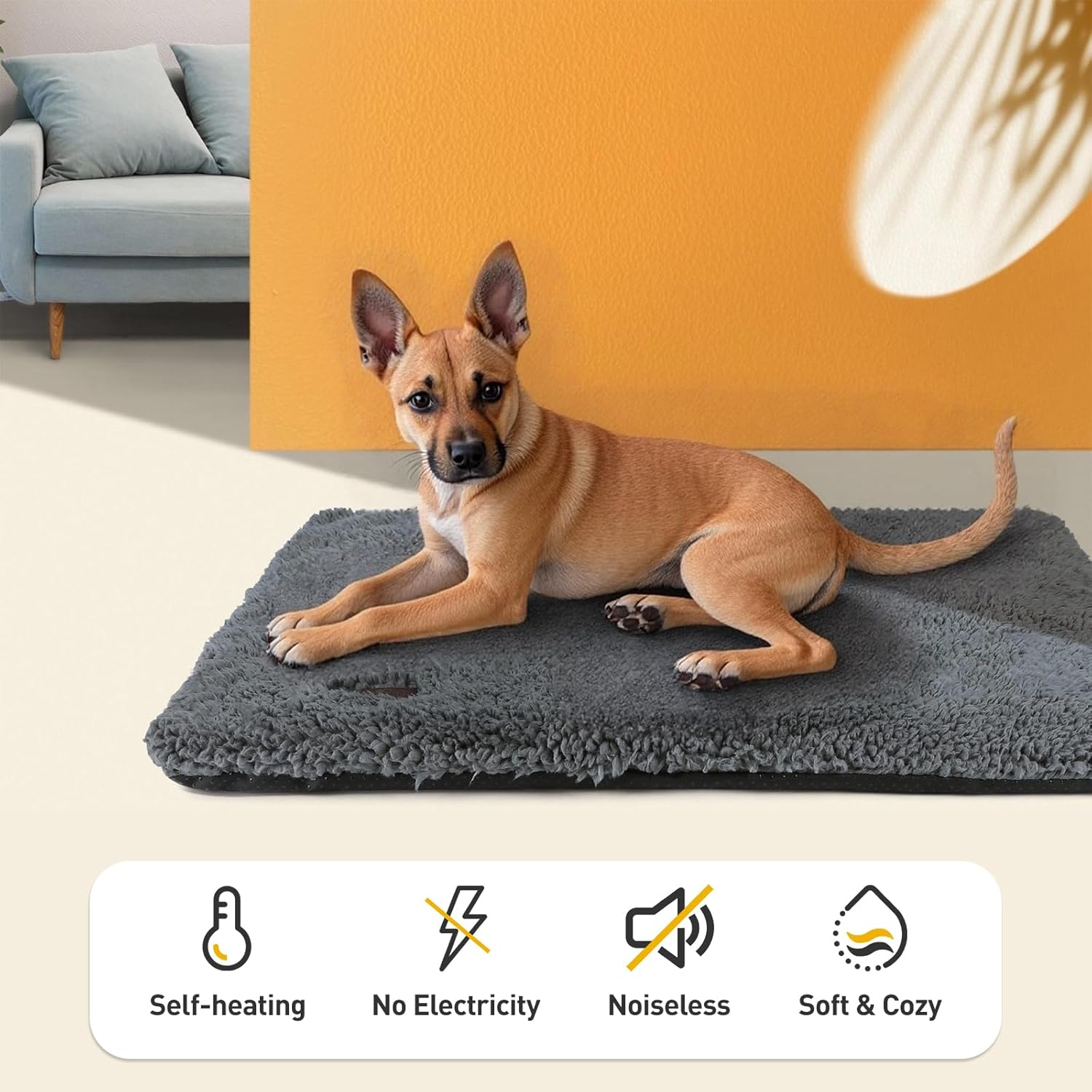 Self Warming Cat Bed Self Heating Cat Dog Mat 61 * 45Cm Extra Warm Thermal Pet Pad for Indoor Outdoor Pets with Removable Cover Non-Slip Bottom Washable Non Electric image number 1