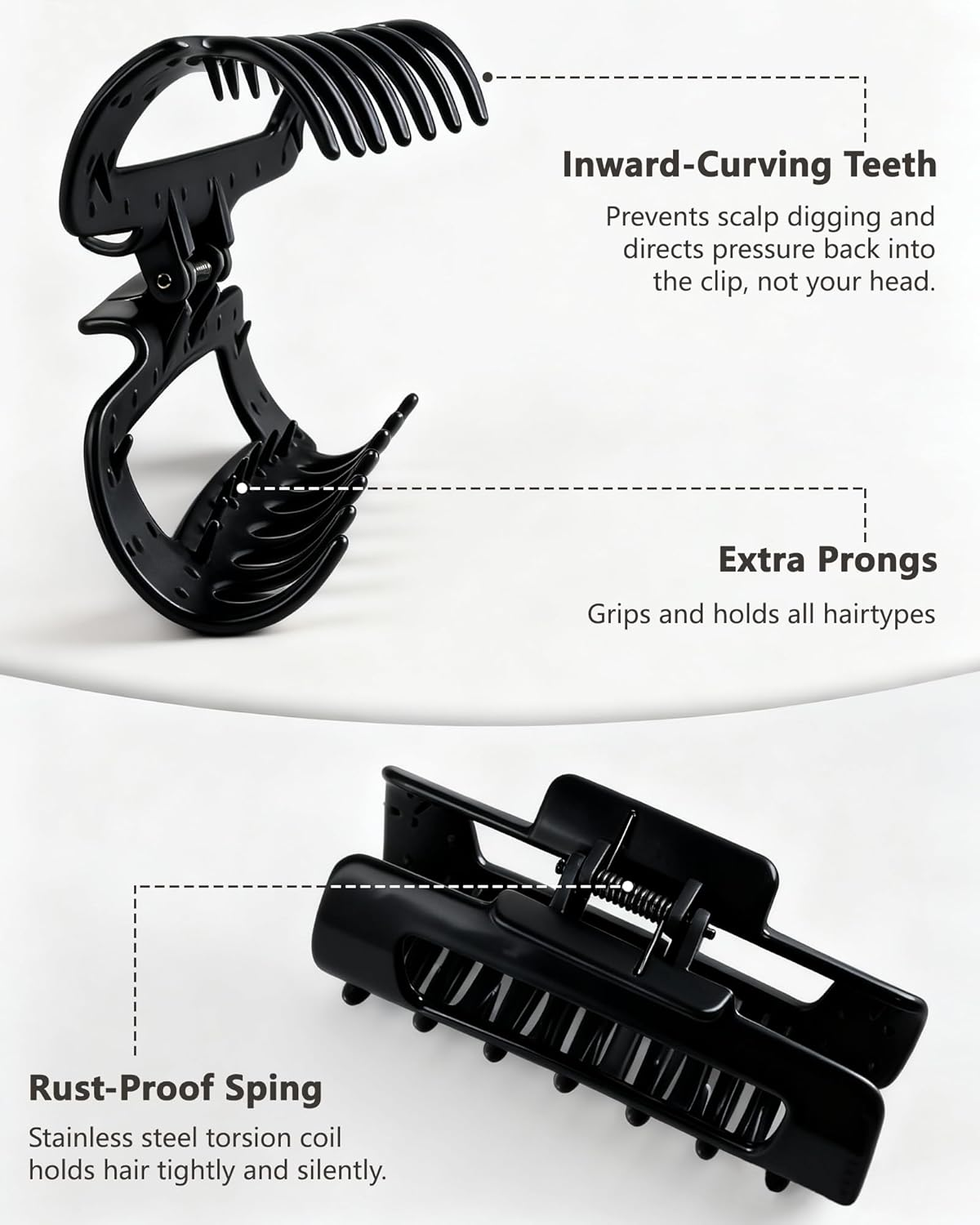 Lulir Soft Hair Claw Clip,Cloud Hair Claw Clips Women,Flexible Lightweight,Cosy Cloud Hair-Pin for Women,Strong Hold Non-Slip for Thick or Fine Hair,Suitable for Women, Girlfriend (Black + Coffee) image number 5