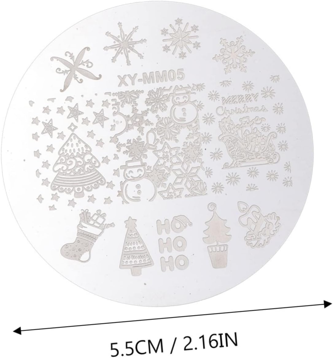 Healeved Nail Stamping Plates Christmas Theme 10Pcs Manicure Enhancement Kit Decorative Stamps for DIY Nails image number 6