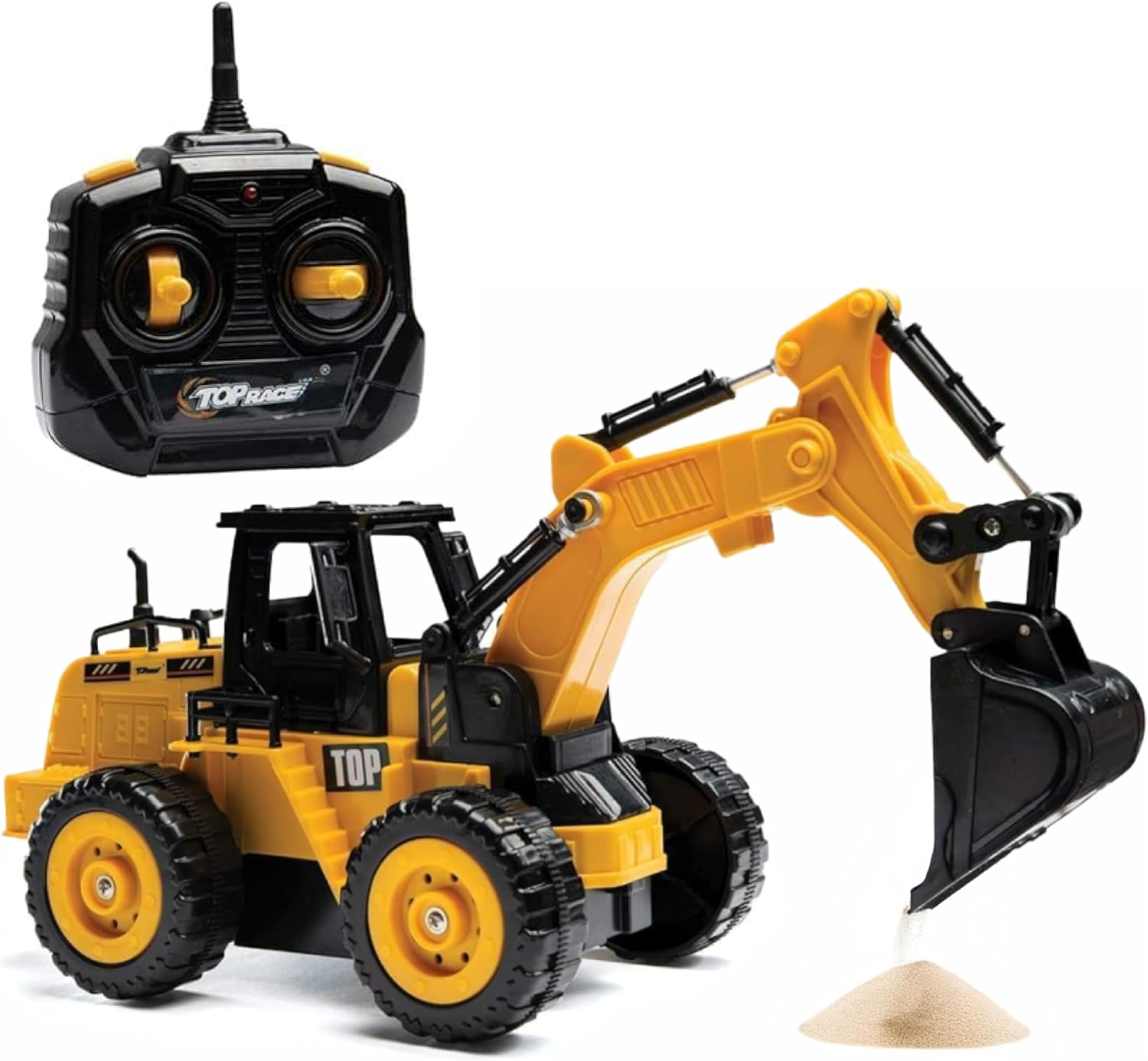 Top Race 5 Channel Fully Functional Remote Control Construction Truck Kids Size Designed for Small Hands Excavator image number 6