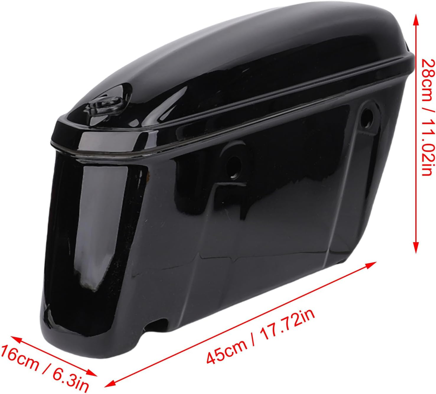 Focket Motorcycle Hard Saddle Bags, 22L ABS Waterproof Lockable Top Opening Trunk with Security Lock and Keys, Universal Motorcycle Side Case Replacement for Cruiser image number 1