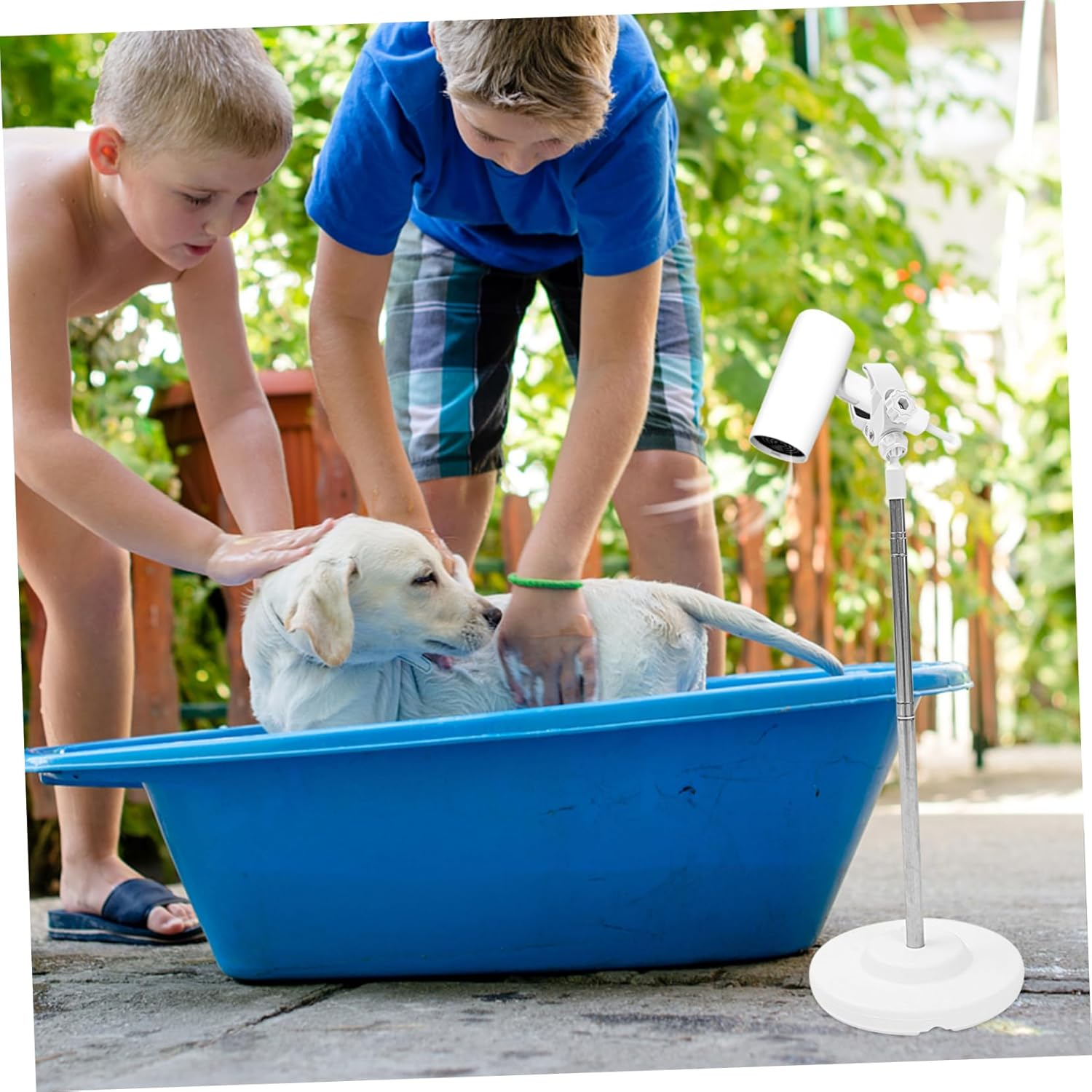 SAFIGLE Pet Hair Dryer Floor Stand 135Cm Adjustable White Blower Holder Hands-Free Grooming Support for Dogs and Cats image number 6