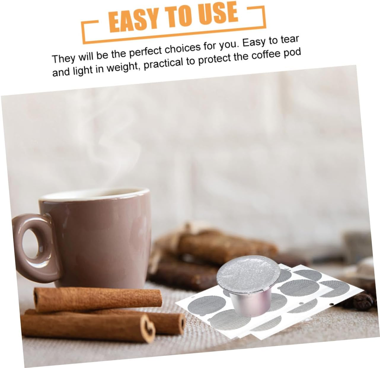 VICASKY 100Pcs Reusable Seal Sticker Capsule Cup Film Aluminum Espresso Lids Sealing Film for Capsule Powder Aluminum Foil Cup for and Coffee image number 3