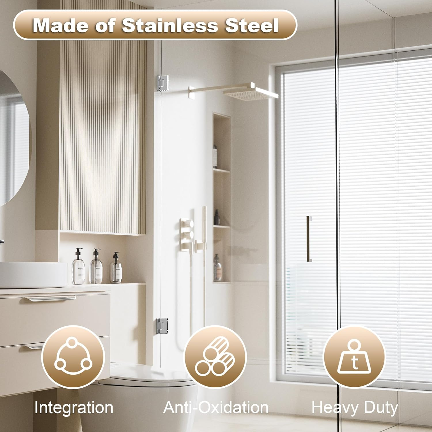 Alise Glass Shower Door Hinges,90 Degree Shower Door Hinges for Bathroom Doors,Heavy Duty Stainless Steel Wall to Glass Frameless Shower Doors Hardware Replacement Part,Polished Chrome (1P)