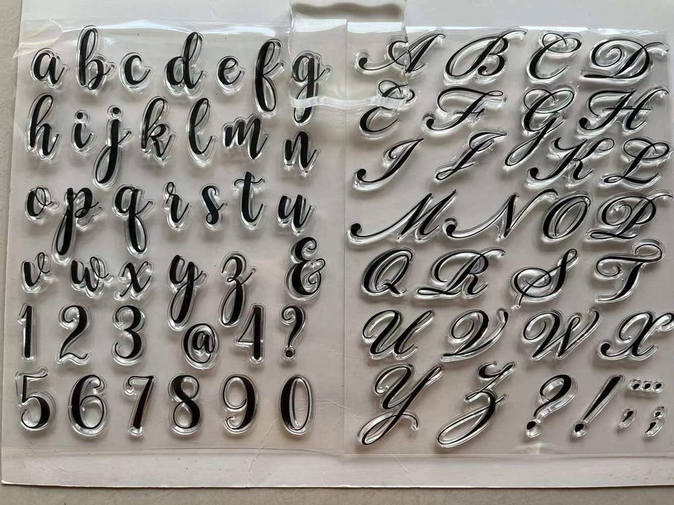 MALISTLN Letter and Number Clear Stamps Upper and Lower Case Letters Silicone Stamps with Stamp Block for Paper Crafting DIY Scrapbooking image number 3