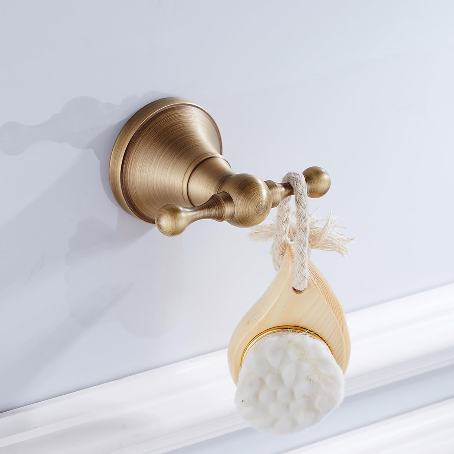 Flybath Coat Hook Antique Brass Towel Robe Hooks Bathroom Kitchen Accessories Wall Mounted, Brushed Bronze image number 1