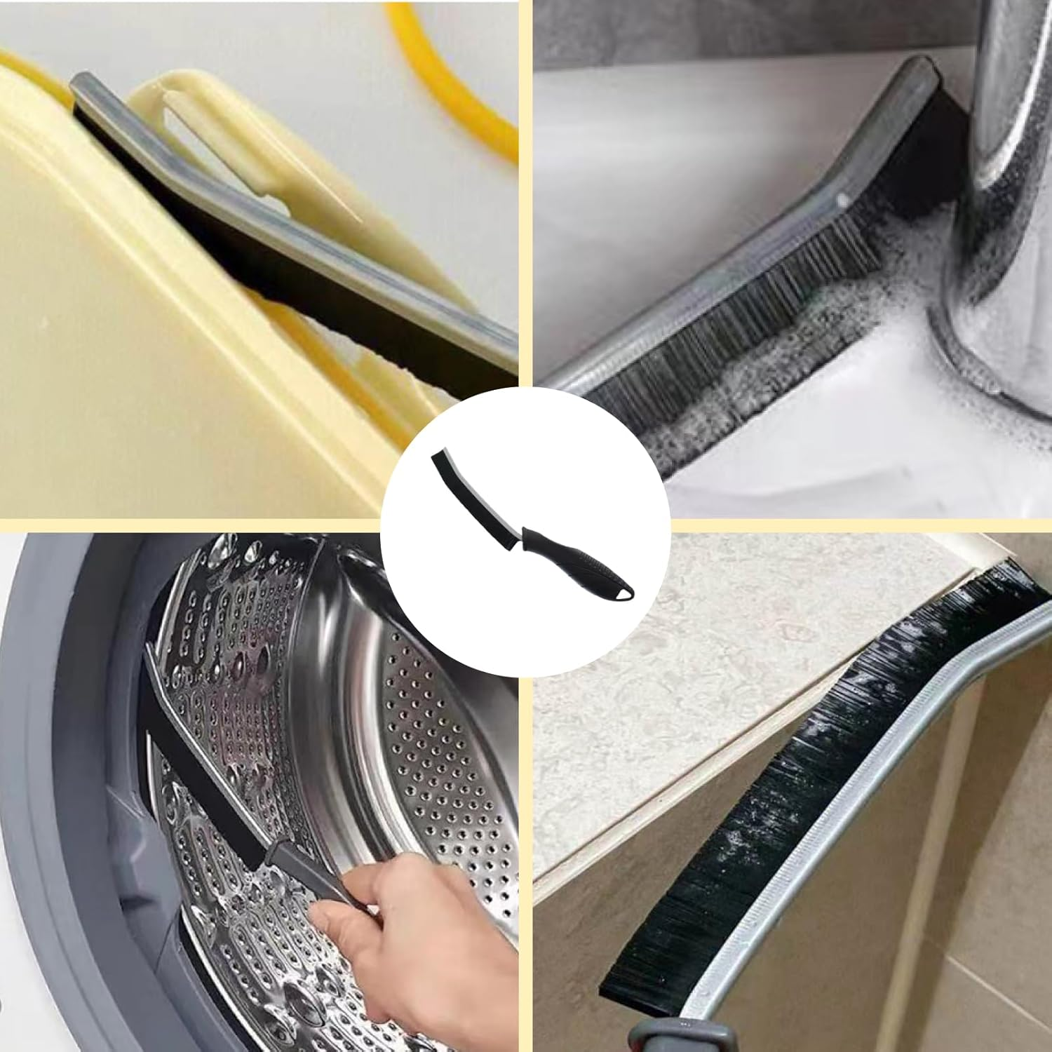 Crevice Cleaning Brushes Set, Multi-Purpose Scrub Brush Tool for Tight Spaces, Durable Stainless Steel & Plastic Handle, Ideal for Kitchen, Bathroom, Window Tracks, Shower, and Hard-To-Reach Areas image number 3