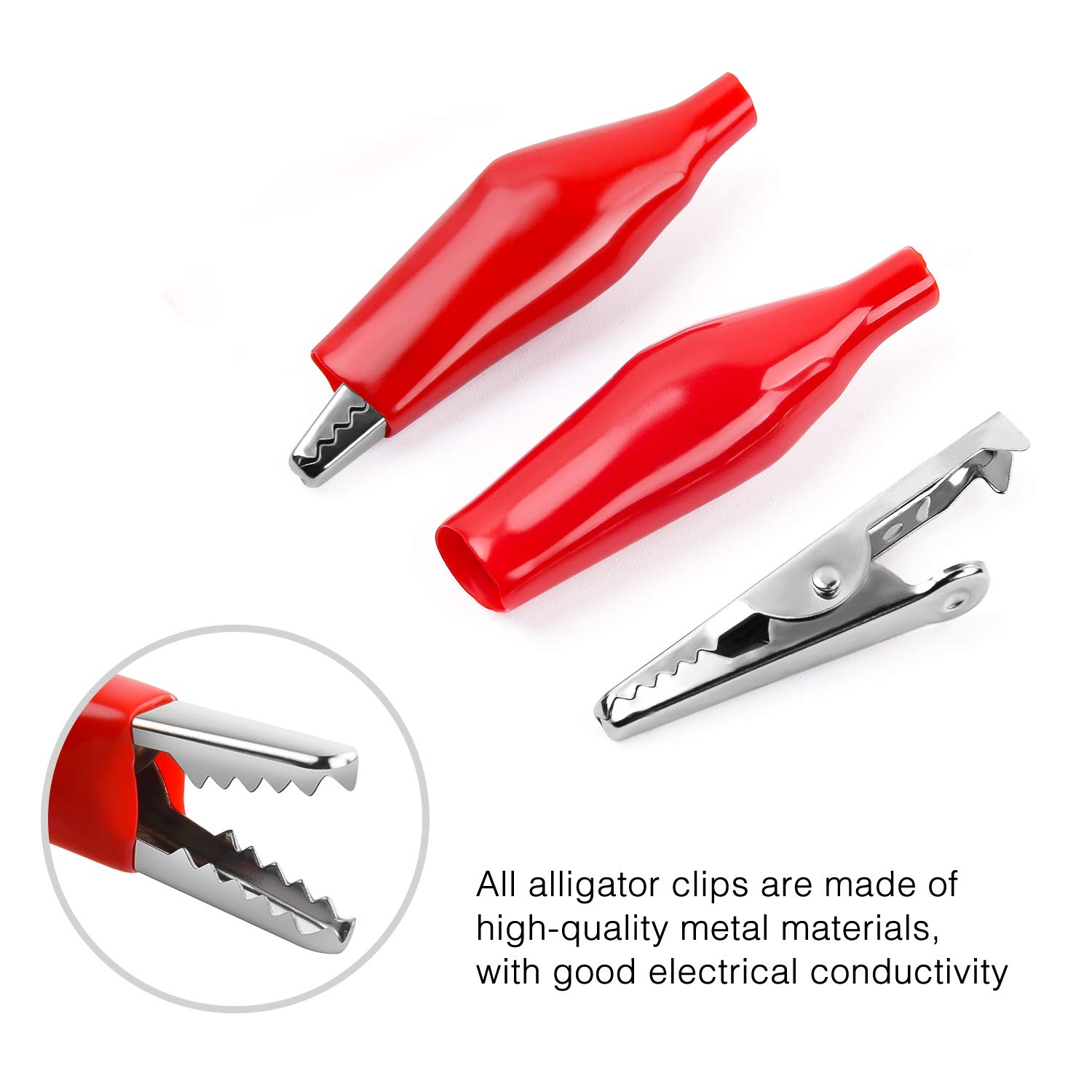 Nilight - 50052R 60Pcs Metal Alligator Clip Clamp Assortment Test Lead Electrical Battery Clamp Connector Alligator Connector Electrical Assortment Charging Clip