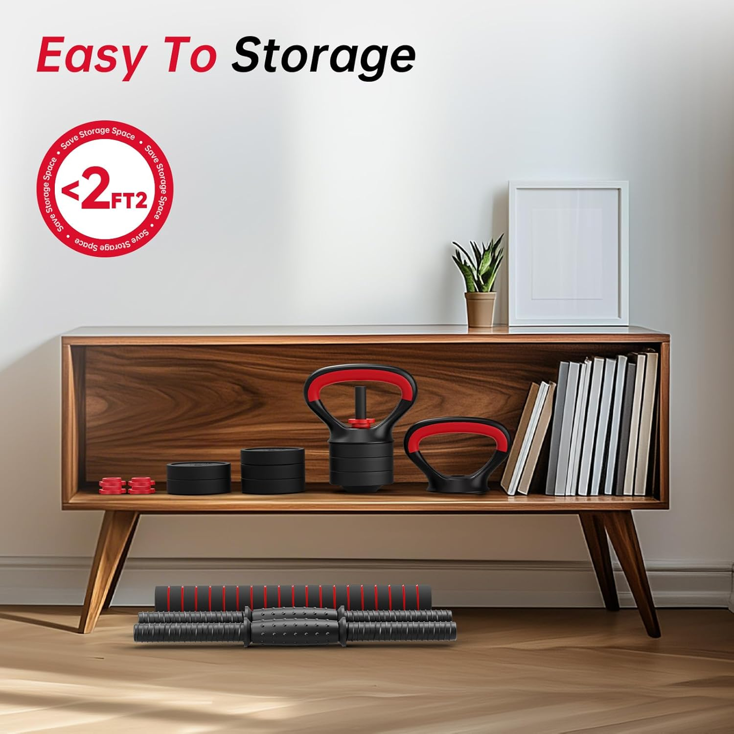 JOROTO JD10/JDS10/JDS30 Adjustable Dumbbell Set, 4 in 1 Weights Dumbbells Set with Connector, Weight Set for Home Gym Used as Barbell, Kettlebells, Push up Stand, Men Women Exercise Fitness Equipment image number 5