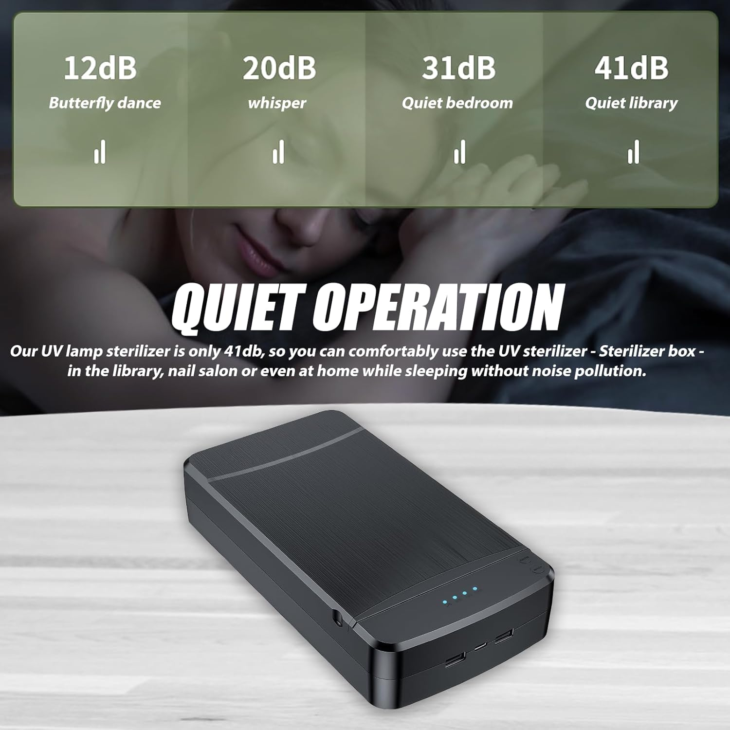 Professional Nail Art Steriliser Box: WIYETY UV Lamp Steriliser, Professional UV Disinfectant Device with Quiet Operation Suitable for Nail Tools and Nail Salons (Black) image number 1