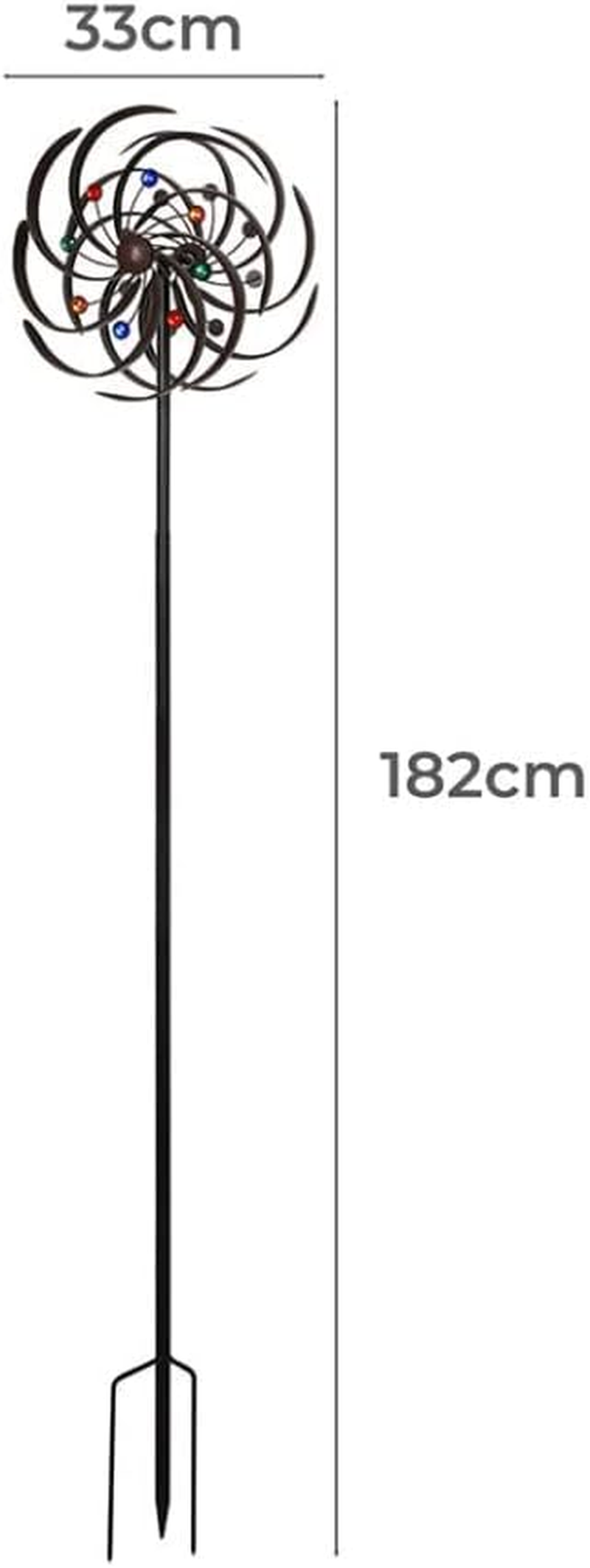 Solar Light Garden Windmill &ndash; Ornamental, Decorative, Backyard, Yard Wind Mill, Outdoor, Spinners, Metal, Steel, Bronze image number 2