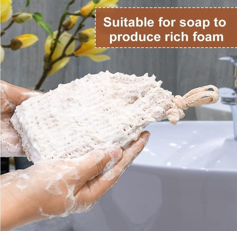 Natural Sisal Soap Saver Bag Zero Waste Mesh Bar Soap Loofah Holder Pouch for Shower (5 Pack Yellow #2) image number 1