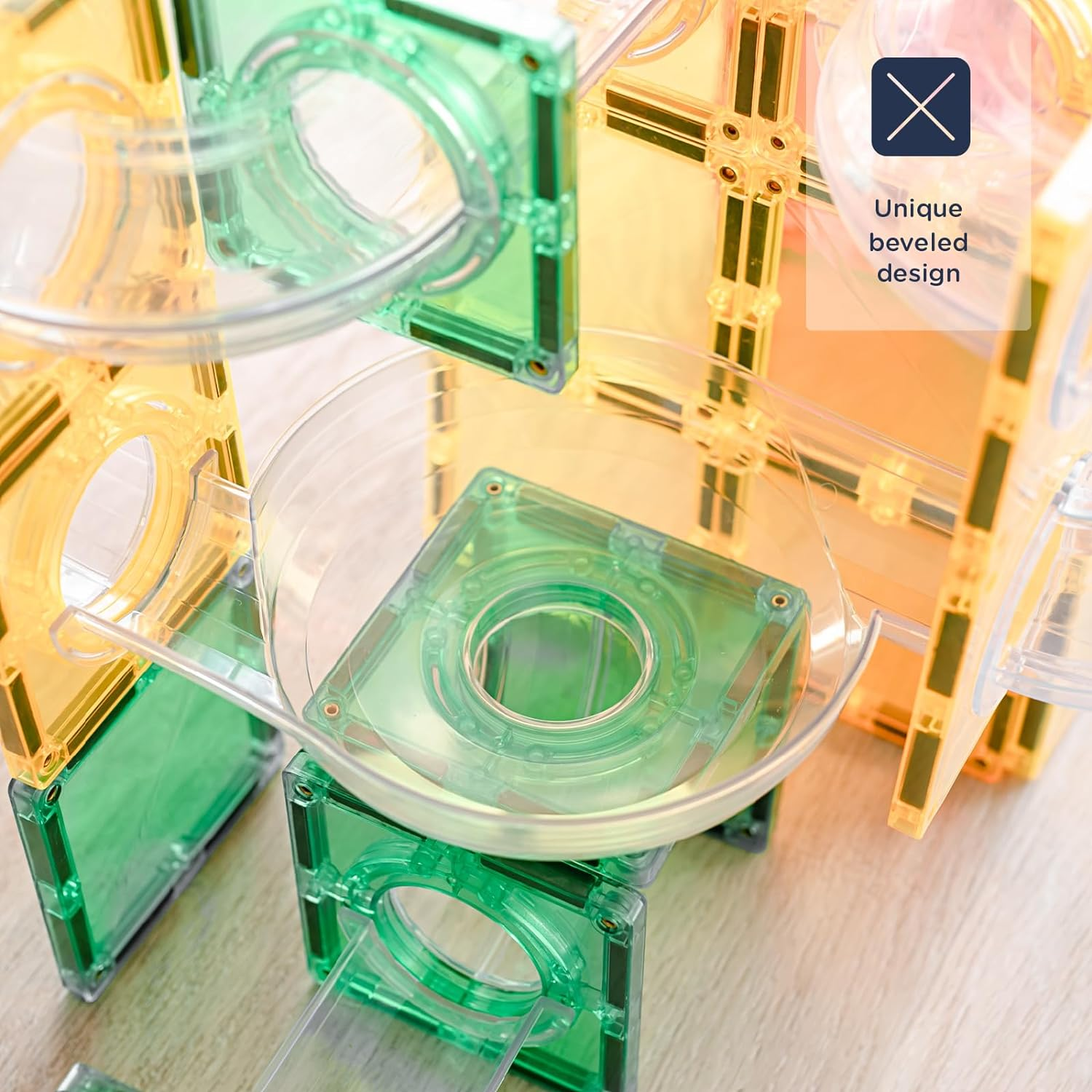 CONNETIX Magnetic Tiles Rainbow Ball Run Expansion Pack, 66 Pieces image number 3