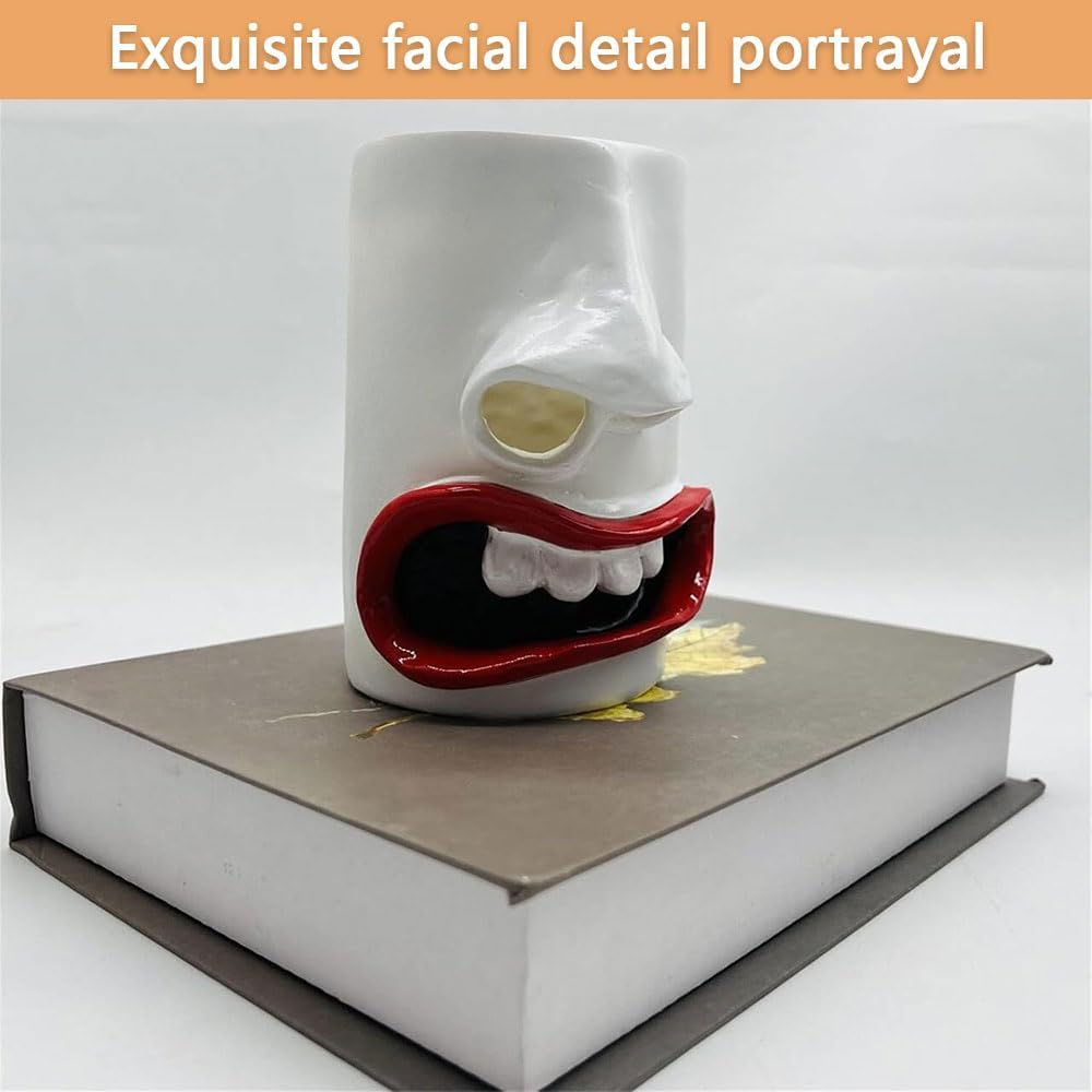 Funny Face Tissue Holder &ndash; Quirky 3D Nose & Mouth Tissue Dispenser, Unique Tissue Box for Living Room, Bedroom, and Bathroom Decor image number 4