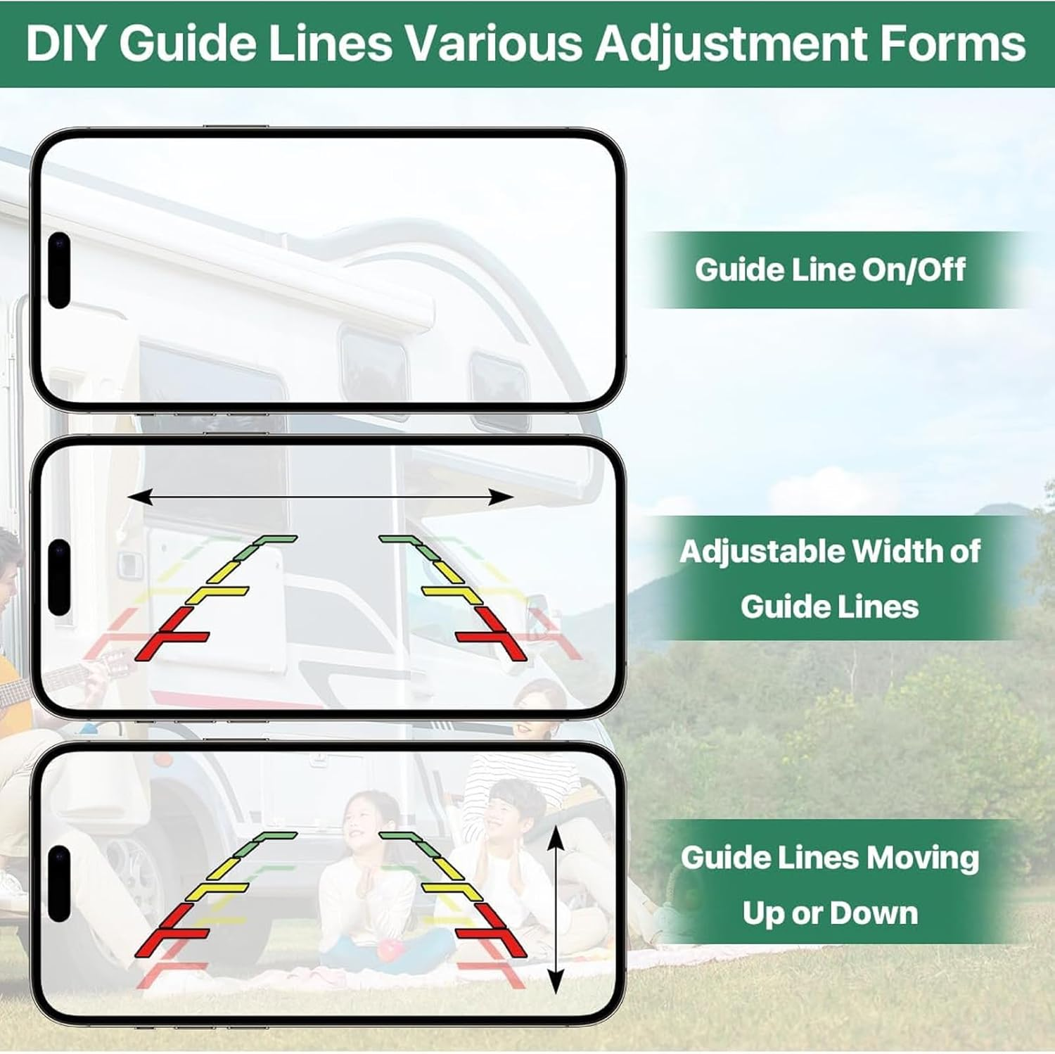 Magnetic Wireless Backup Camera Fhd1080P Backup Camera High Definition Night Vision Wifi Car Camera for Ios Tablet, Solar Powered Fidelity Backup System Reversing Cameras image number 1