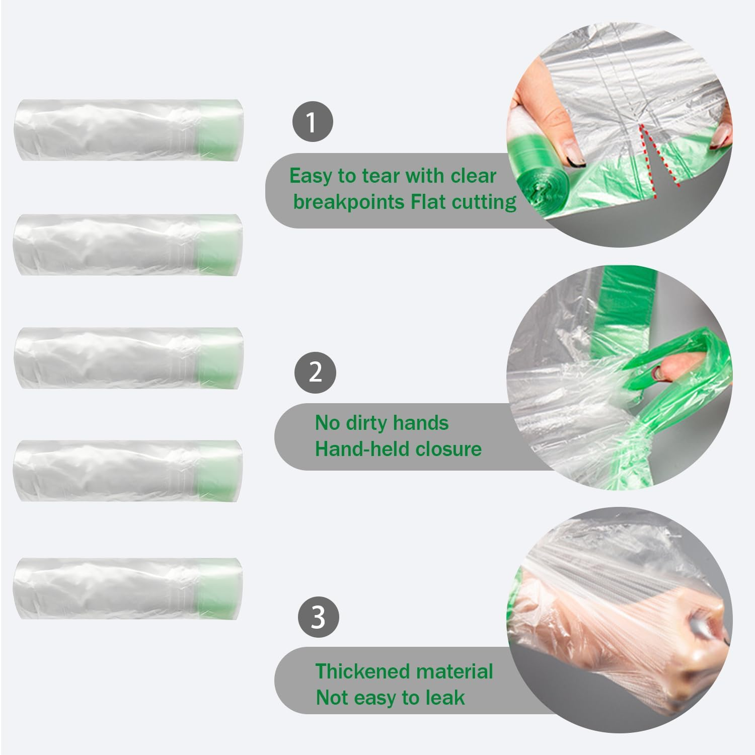 100PCS Toilet Seat Cleaning Bag, Travel Potty Liners, Portable Universal Potty Trainer Linersdisposable Traning Toilet Seat Bin Bags with Drawstring (17.71" X 9.45"Inch) image number 1