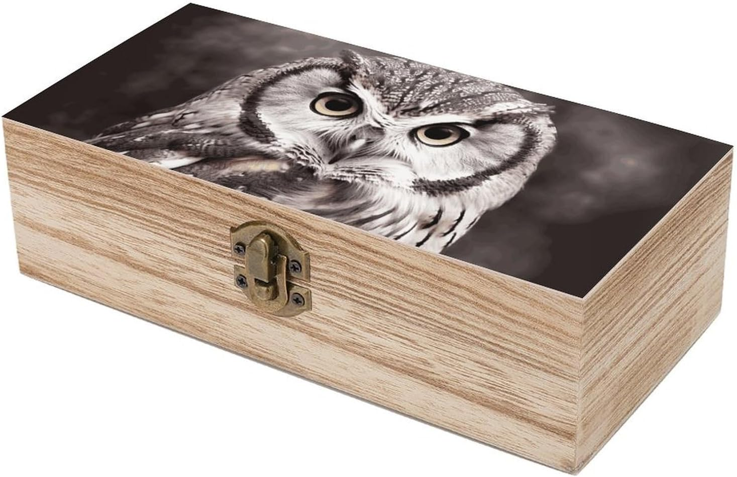 Owl Wooden Box Wood Wedding Keepsake Boxes with Lids Small Decorative Boxes Lightweight Wooden Memory Storage Box for Crafts Keepsakes Jewelry Photo Letter Storage image number 4