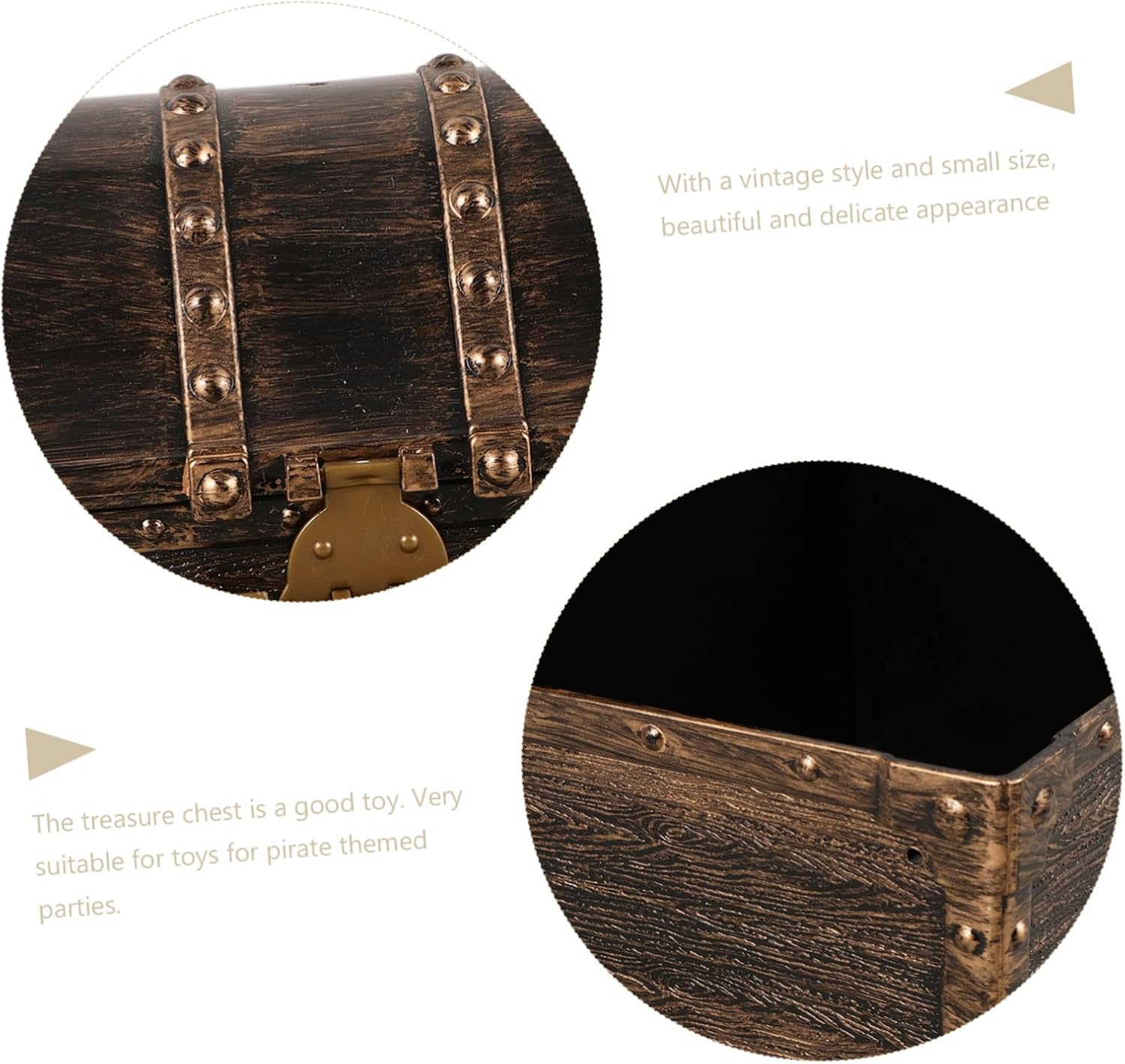 Pirate Treasure Chest Box Vintage Style Mini Toy Storage Box Long Lock Pirate Party Decor Retro Keepsake Organizer for Children