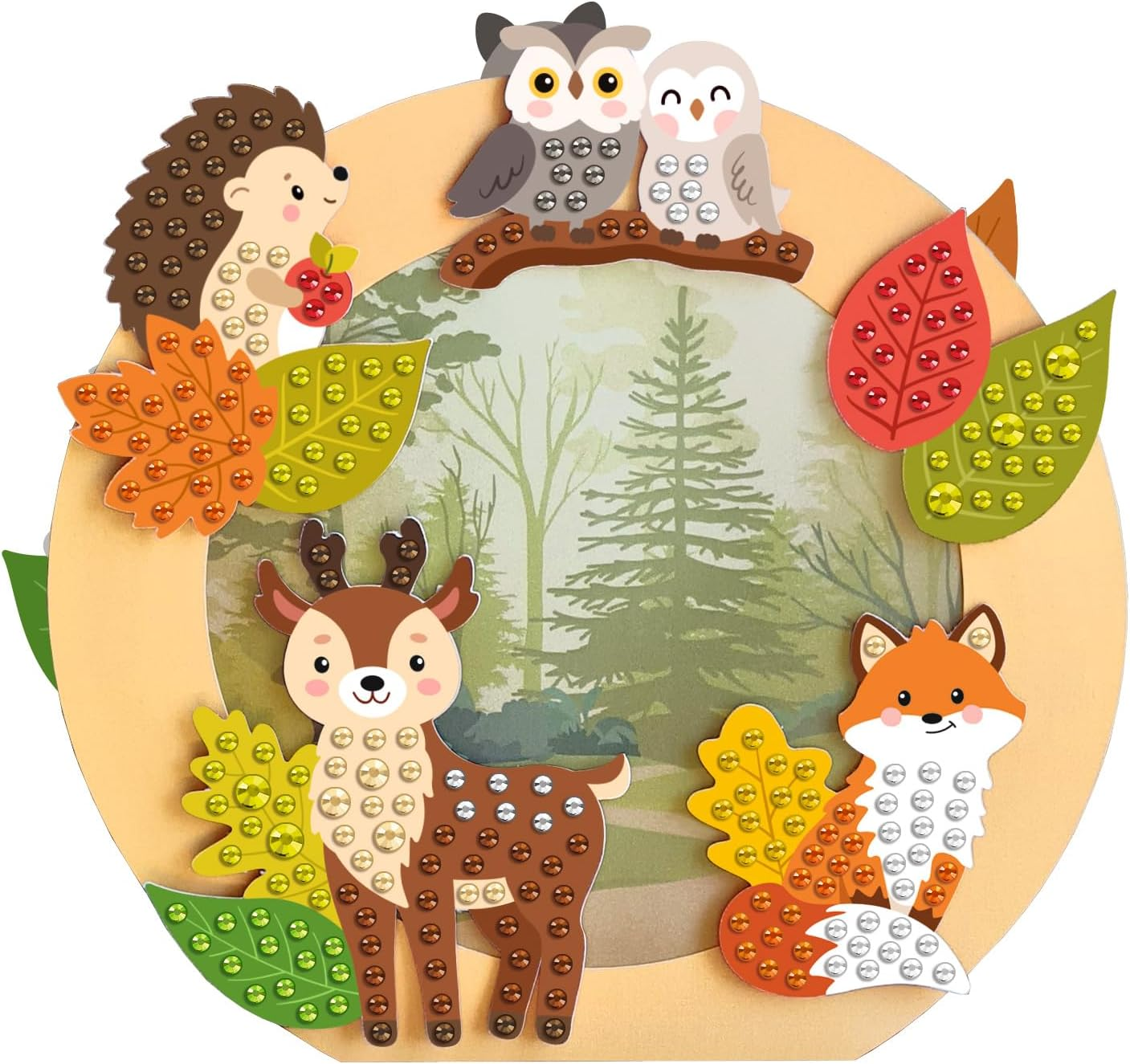 Ursus 1882 00 02F Diamond Painting Lanterns Craft Set Forest Animals, Approx. 20 X 18.7 X 8 Cm, with Rhinestones, for Lantern Crafts, DIY Craft Set for Lantern Parade and Decoration