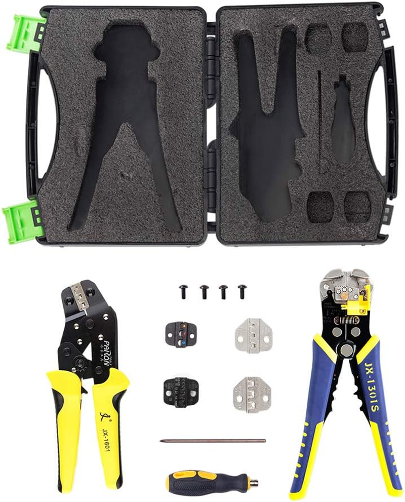 Domary Professional Wire Crimpers Multifunctional Engineering Ratcheting Terminal Crimping Pliers Wire Strippers Bootlace Ferrule Crimper Tool Cord End Terminals Pliers Kit image number 2