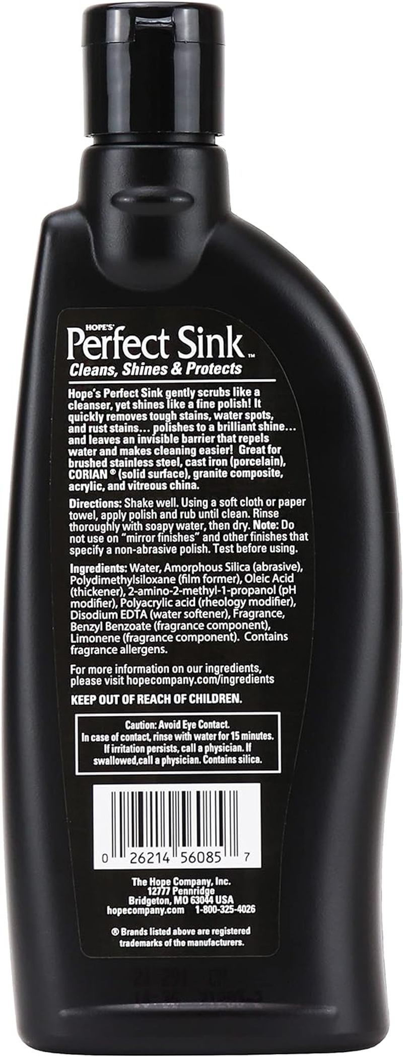 HOPE'S Perfect Sink Cleaner and Polish, Restorative, Removes Stains, Cast Iron, Corian, Composite, Acrylic, 8.5 Fl Oz image number 1