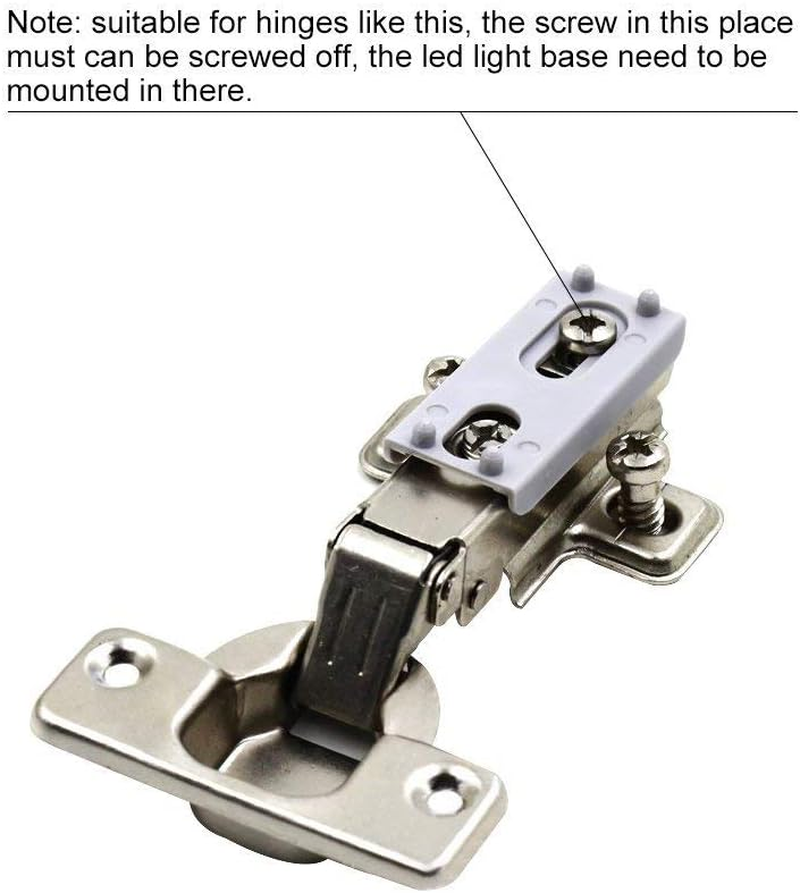 LED Cabinet Hinge Light, Grey, ABS Material, 4.8X2.6X2Cm, 10 Pack, Battery-Operated Sensor Light for Kitchen Cupboard, Wardrobe, Cool White image number 2