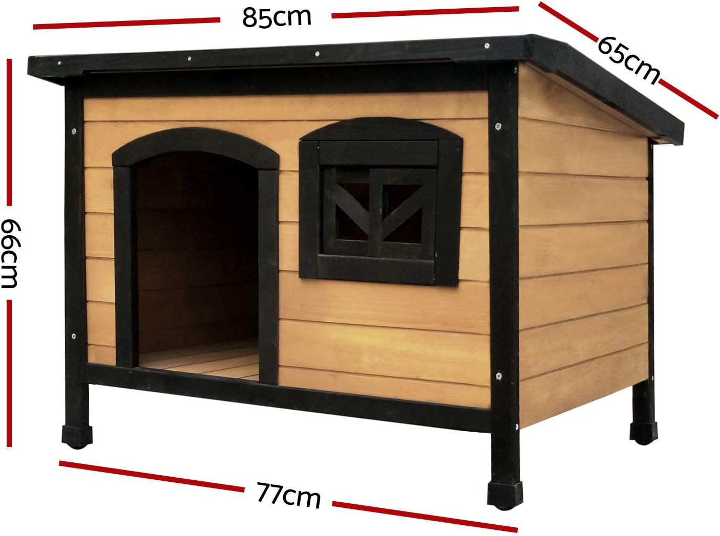 I.Pet Dog Kennel House, Large Kennels Portable Wooden Pet Puppy Houses Crate Cabin Outdoor Indoor Garden Pets Furniture, Uv-Resistant Durable Heavy Duty Multicoloured image number 1