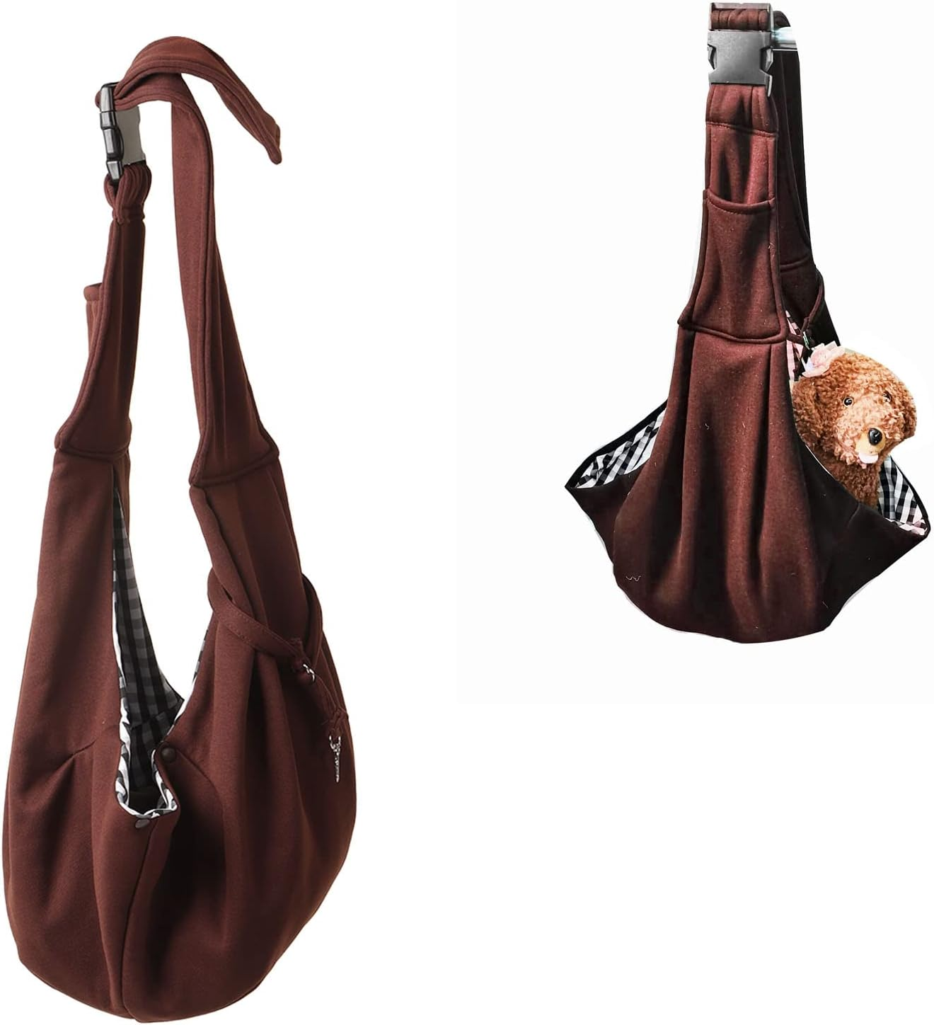 Dog and Cat Sling Carrier Pocket Adjustable Strap, Dog Sling Carrier Hand Free Fashionable Breathable Portable Dog Shoulder Strap Carrier for Outdoor Park Daily Walk image number 1