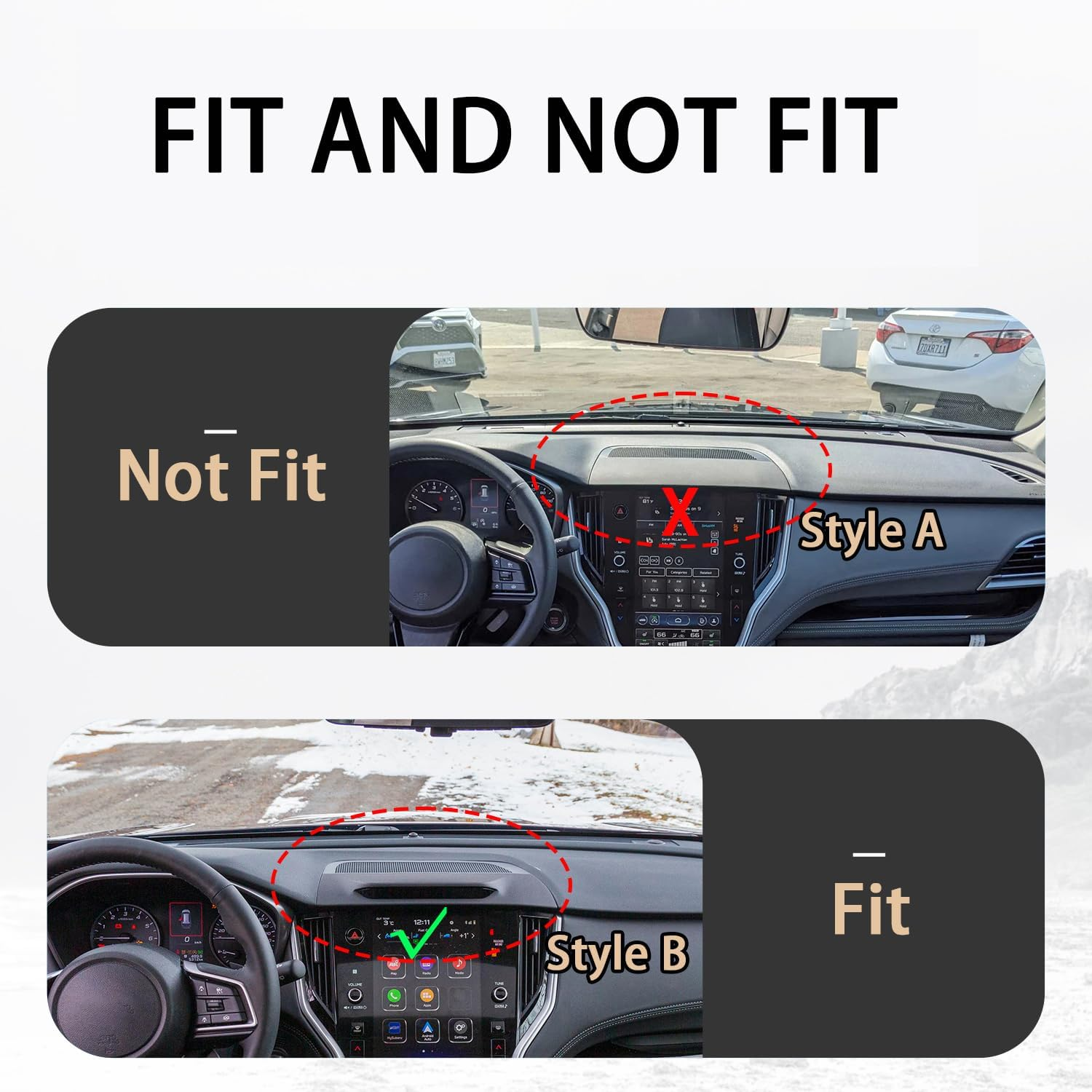 Auovo Dashboard Cover Mat Compatible with Subaru Outback Accessories 2020-2024 Anti-Slip Dash Cover Dash Carpet Cover Sunshield Protector