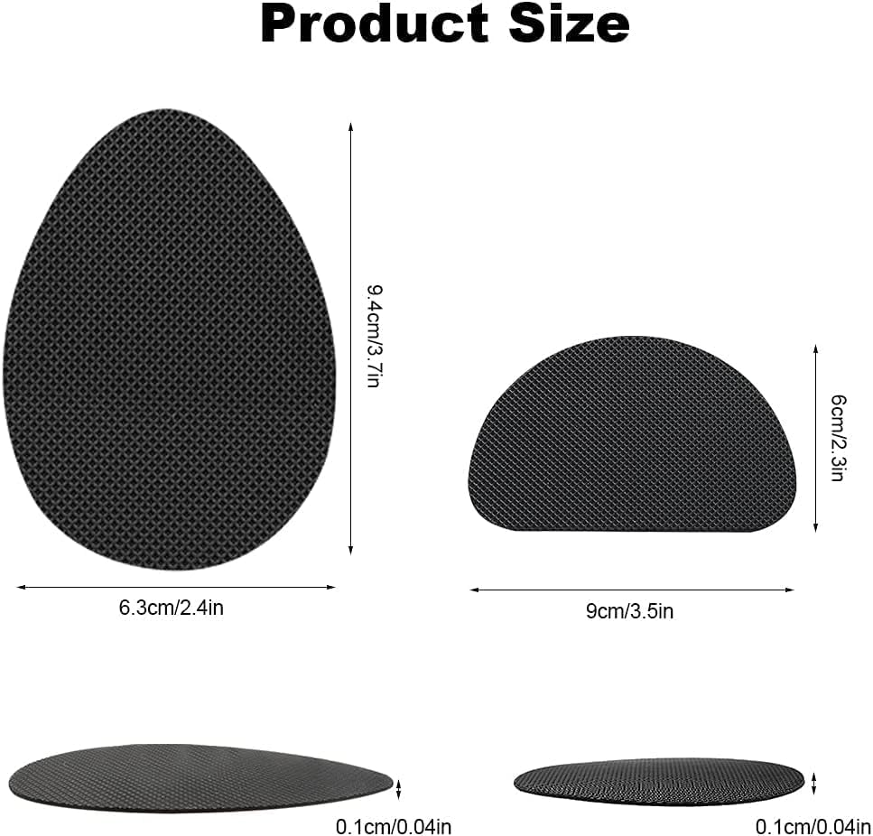16 Pieces Non-Skid Shoe Pads Self-Adhesive Shoe Grips anti Slip Shoe Pads Noise Reduction Shoes Cushion Anti-Shedding Rubber Sole Protector,Black。 image number 6