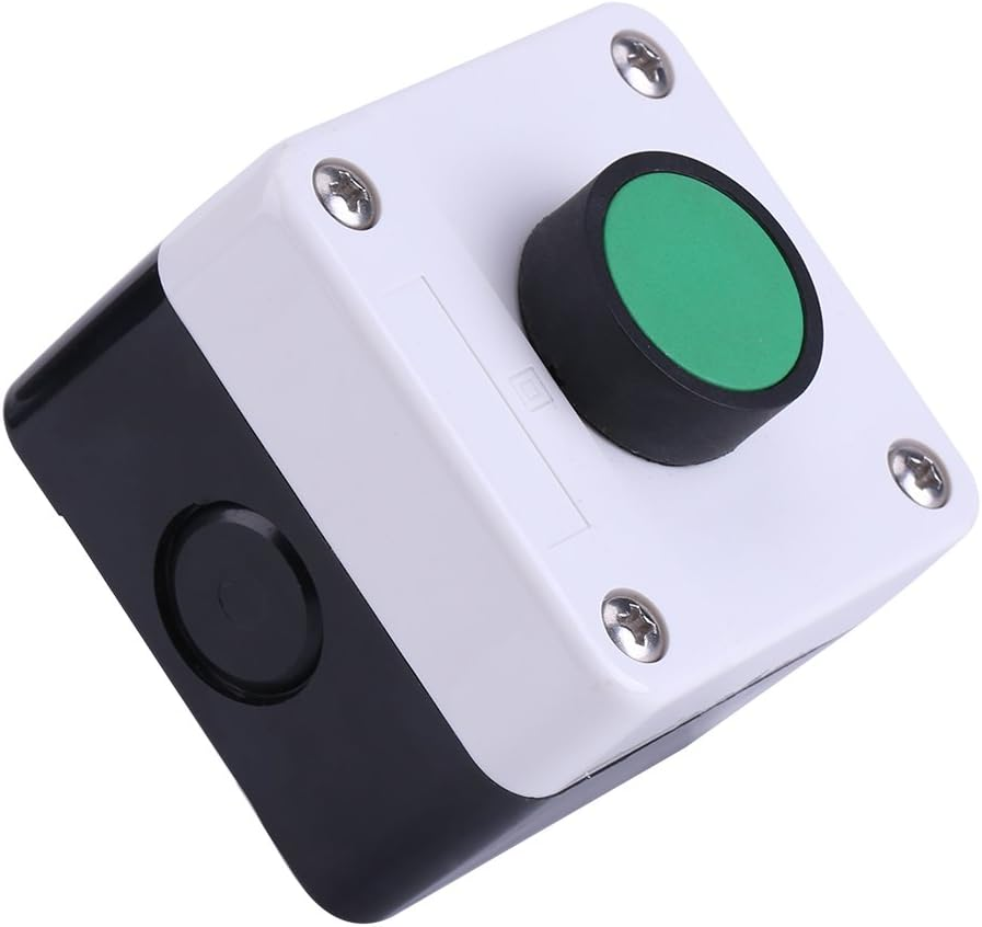 Button Switch Box - One Button Control Box IP54 Weatherproof Green Push Button Exit Button Automatic Gate Opener