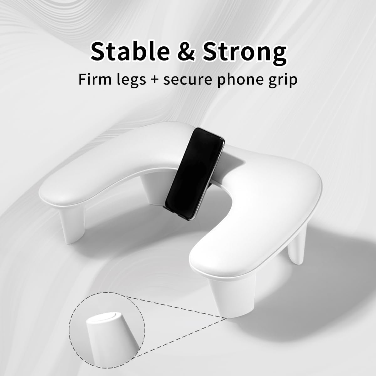 MUSILAN Nail Arm Rest for Nails Tech with Rotating Phone Holder U Shaped Comfortable Manicure Nail Hand Rest Pillow Cushion,Pu Leather Nail Armrest Stand for Acrylic Nail Art Tech Quick Installation image number 5