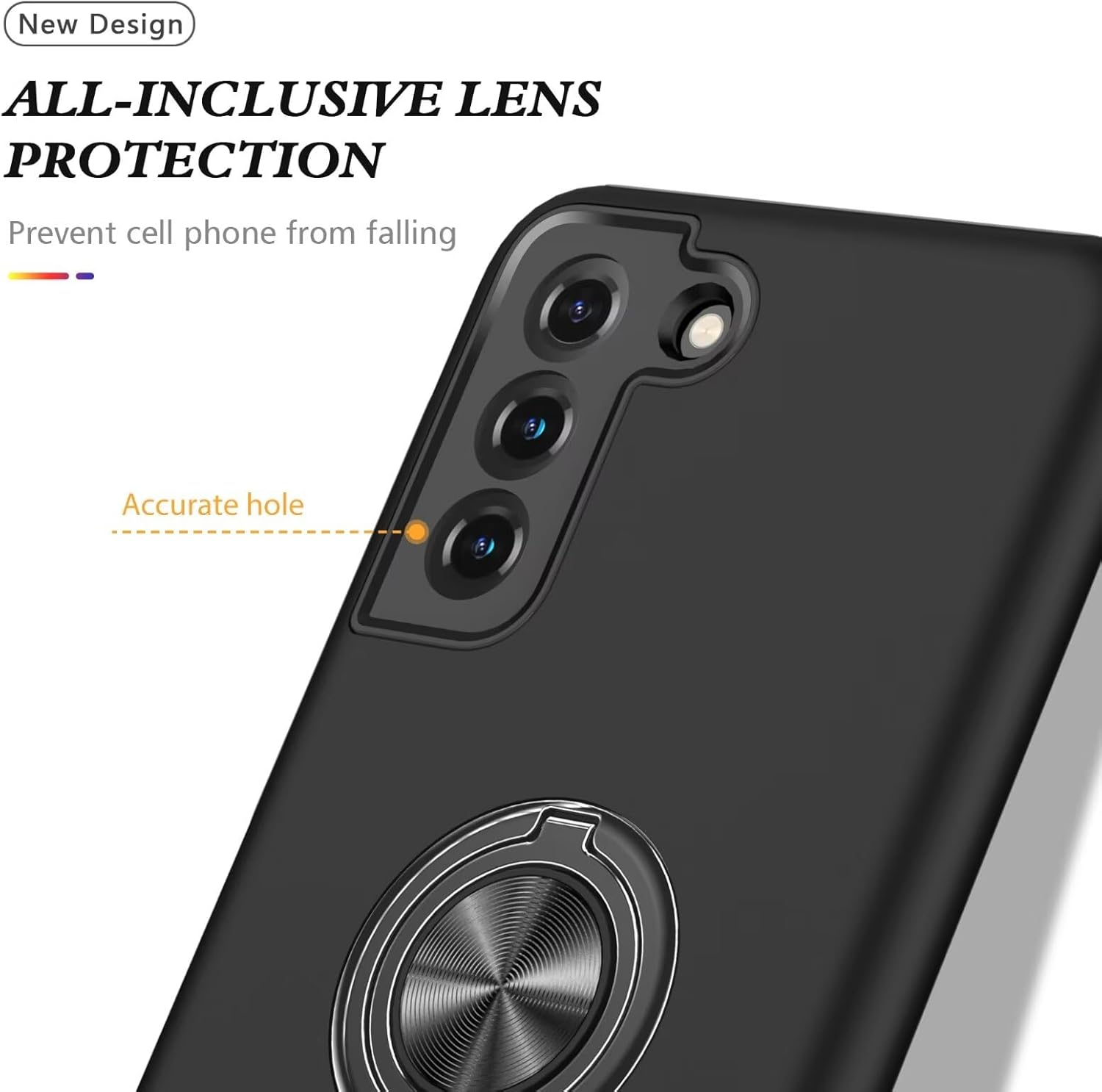 HAONANDE Kickstand Case for Samsung Galaxy S21+ Plus,Military Shockproof Bumper Tough Armour Protective Phone Cover with 360&deg; Rotate Magnetic Ring Stand,1*Screen Protector,Black image number 4