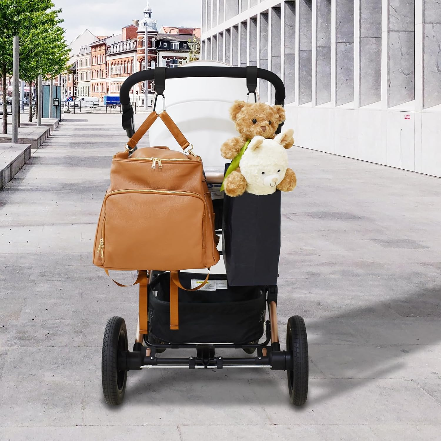 Stroller Hook, 2PCS Portable Stroller Hooks for Hanging, Multipurpose Organizer Hook Clip for Bugaboo,Strollers, Wheelchairs,Walkers(Black) image number 5