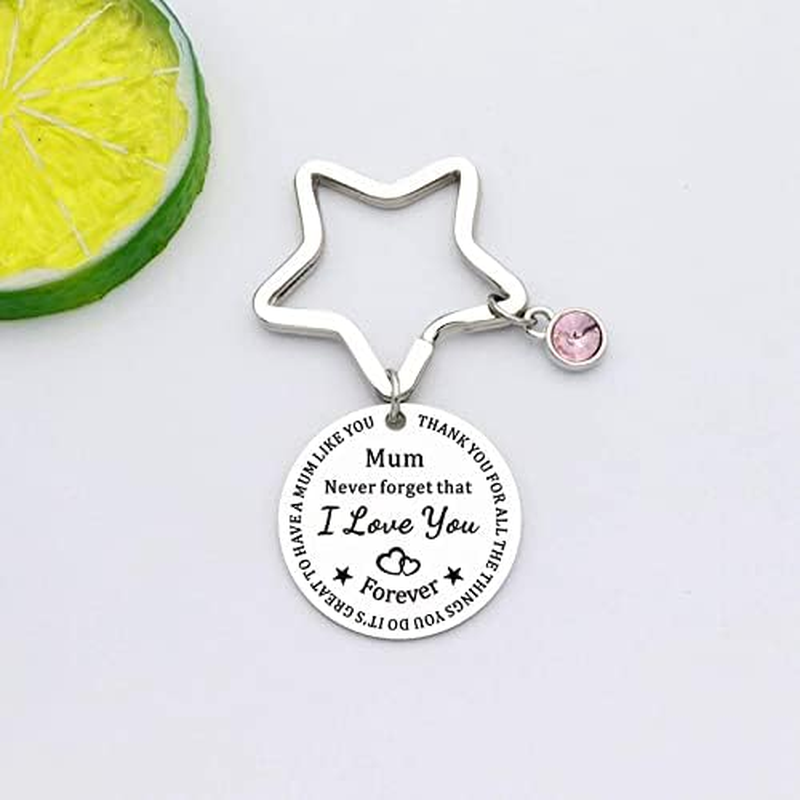 Mother'S Day Birthday Gifts for Mom Mother from Daughter Son Mum Never Forget That I Love You Forever Keychain for Mother Mom Mommy Xmas Gift Keyring for Mama Mum image number 2