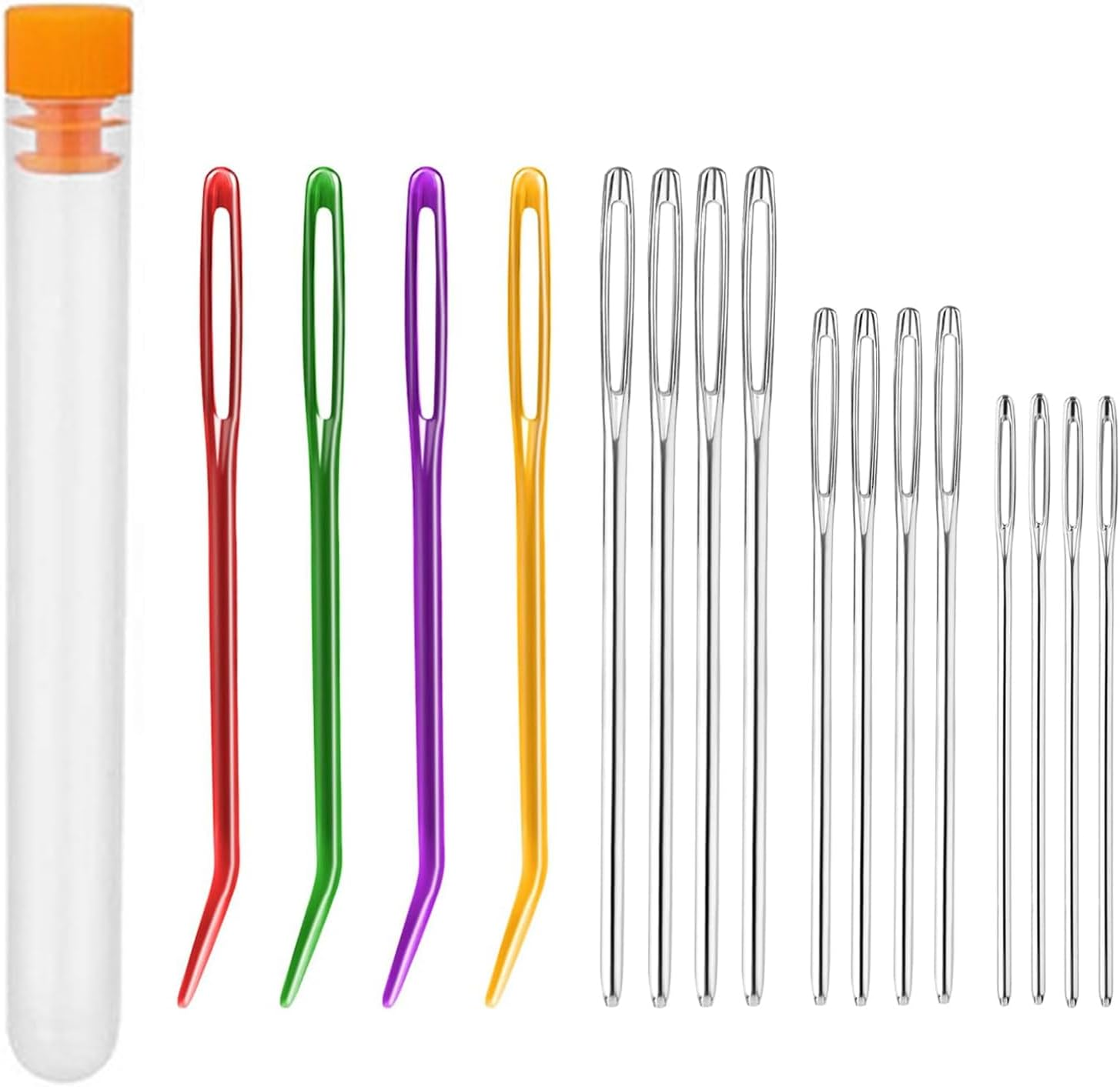 16 Pcs Large Eye Blunt Needles,Darning Needle,Stainless Steel Yarn Knitting Needles Sewing Needles Wool Needle Hand Knitting Needles Sewing Knitting Needles for Crochet Projects image number 1