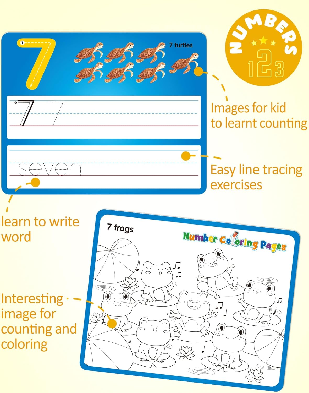 Coogam Handwriting Drawing Practice Cards, 36Pcs Alphabet Number Painting Coloring with Pens, Double Sided Write and Wipe Tracing Flashcards, Educational Montessori Toy for 3 4 5 Year Old Kids image number 3