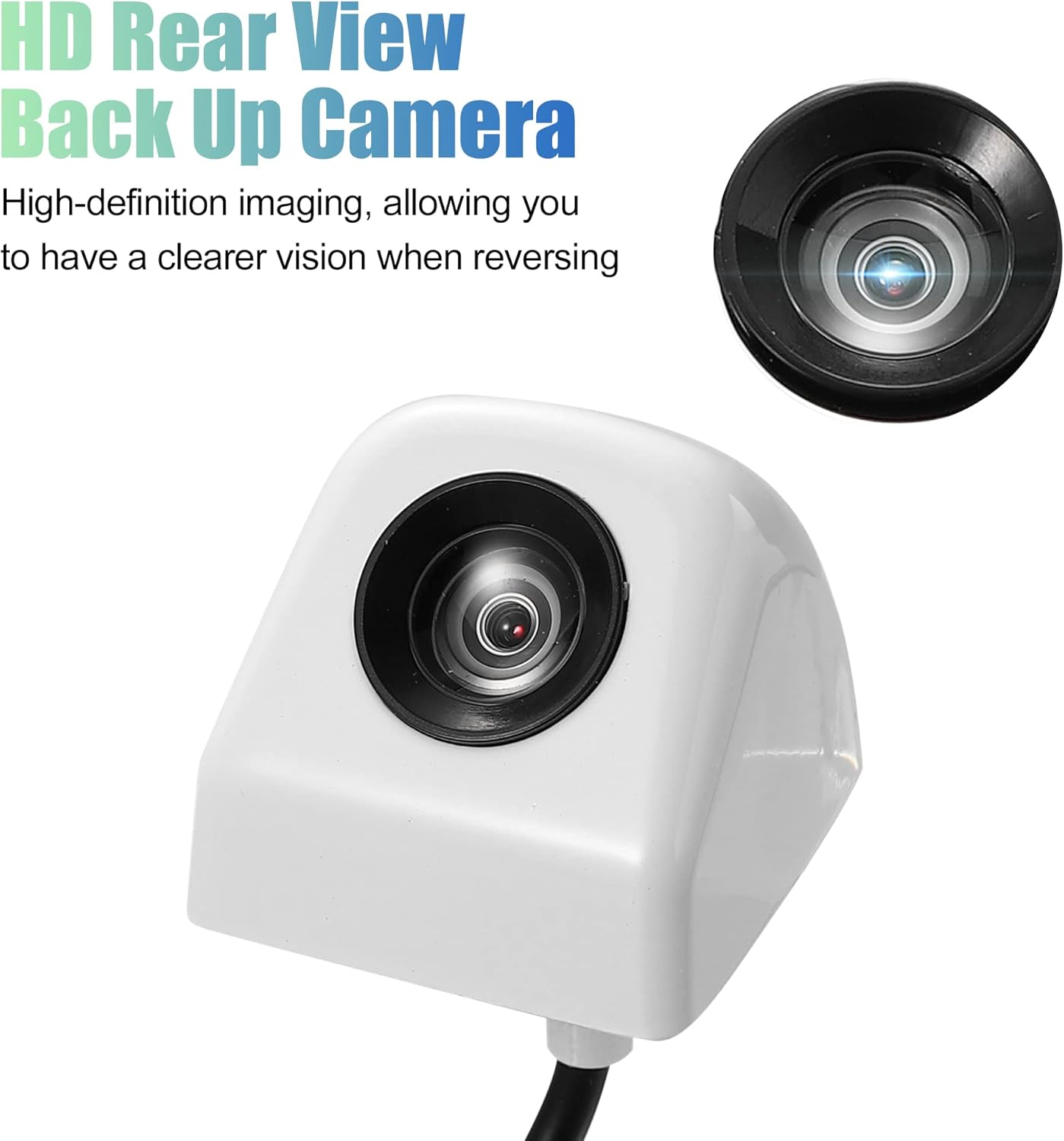 X AUTOHAUX Car 12V Rear View Back up Camera Rear Park Assist Reverse Camera 170 Degree Wide View Angle Rear View Camera White image number 6