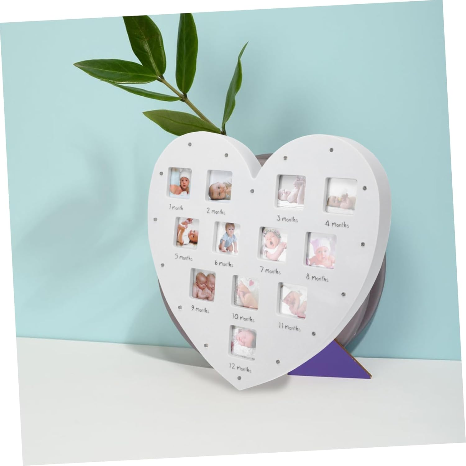 Toyvian Keepsake Frame for Newborn Month Photo Album Wall Hanging Decor for Growth image number 3