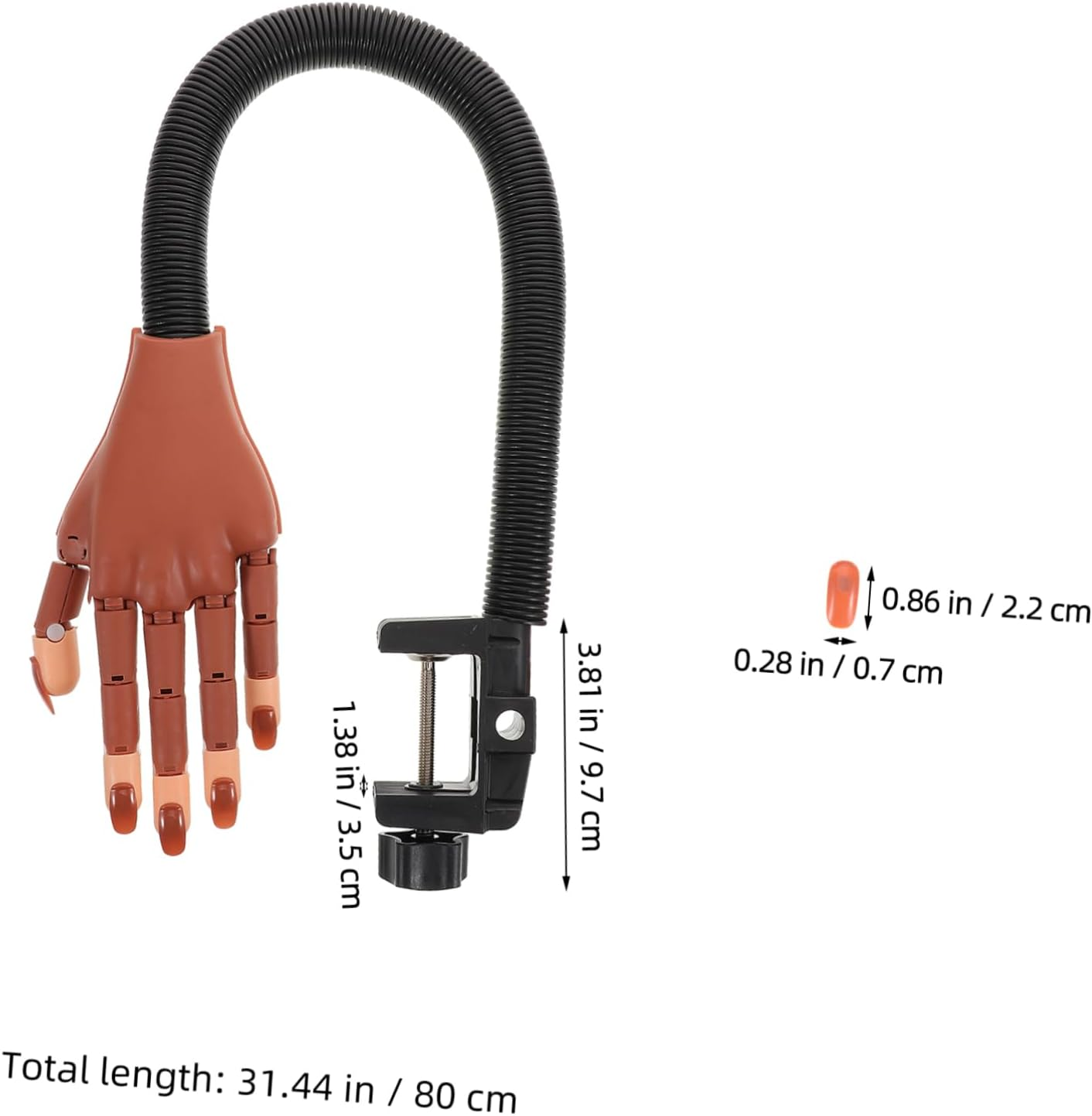 GOOHOCHY Flexible Nail Practice Hand with Movable Joints and Fingers Acrylic Nail Tips Included Durable Mannequin for Beginners and Training image number 3
