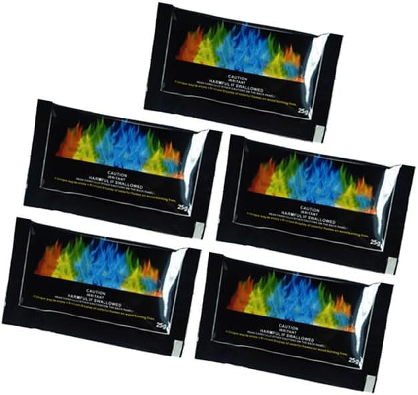 5Pcs 130G Color Changing Powder for Campfires, Bonfires, Colorful Packets with Vibrant Rainbow Colors for Indoor & Outdoor Fireplaces image number 5