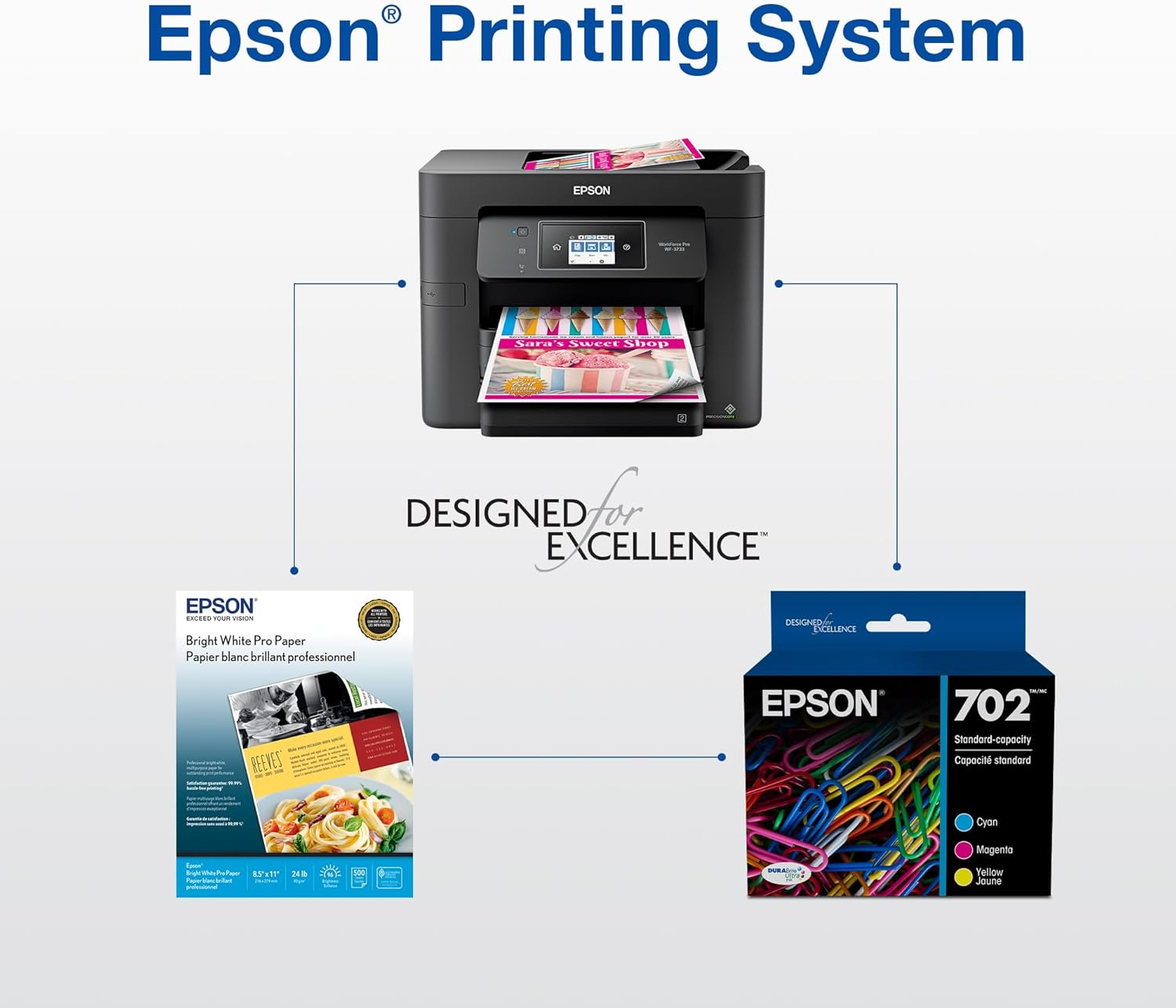 EPSON 702 Durabrite Ultra Ink High Capacity Yellow Cartridge (T702XL420) Works with Workforce Pro WF-3720, WF-3730, WF-3733 image number 4