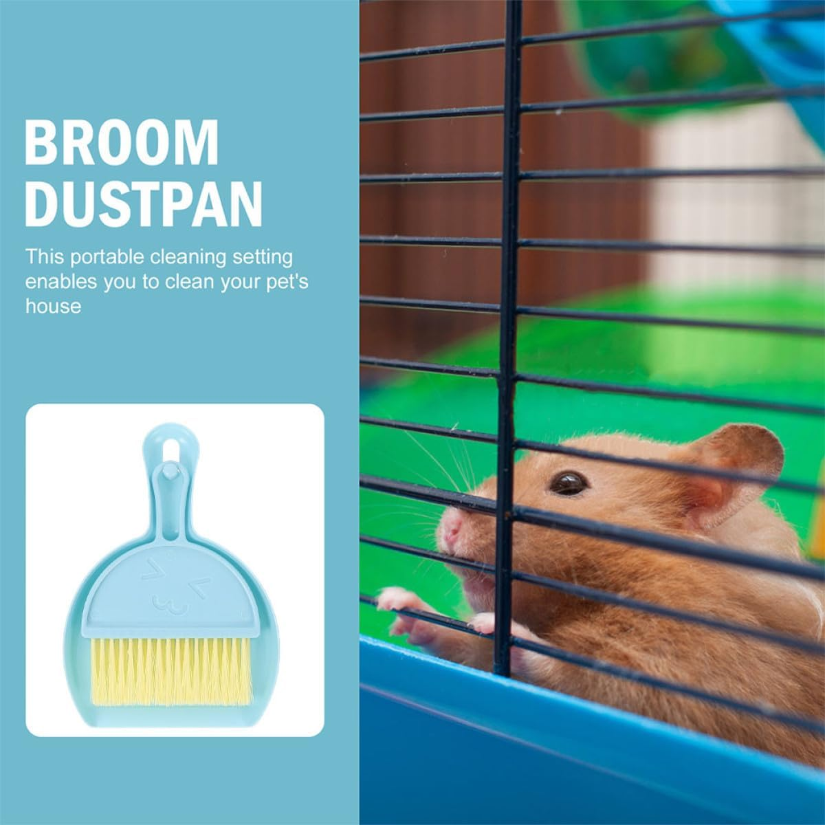 BESPORTBLE Hamster and Guinea Pig Cage Cleaning Brush Set with Dustpan Small Pet Cage Broom Kit for Litter Box Maintenance for Rabbits and Rodents image number 6