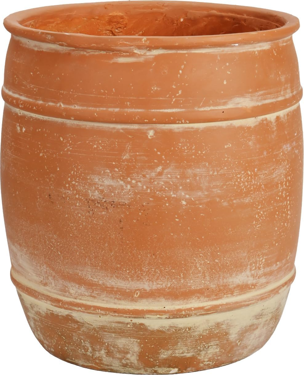 28 H X 24Cm Dia (21.5Cm Pot Opening) Terracotta round Fiberstone Tall Planter with Drainage Hole, Large Pots for Plants Indoor/Outdoor image number 6