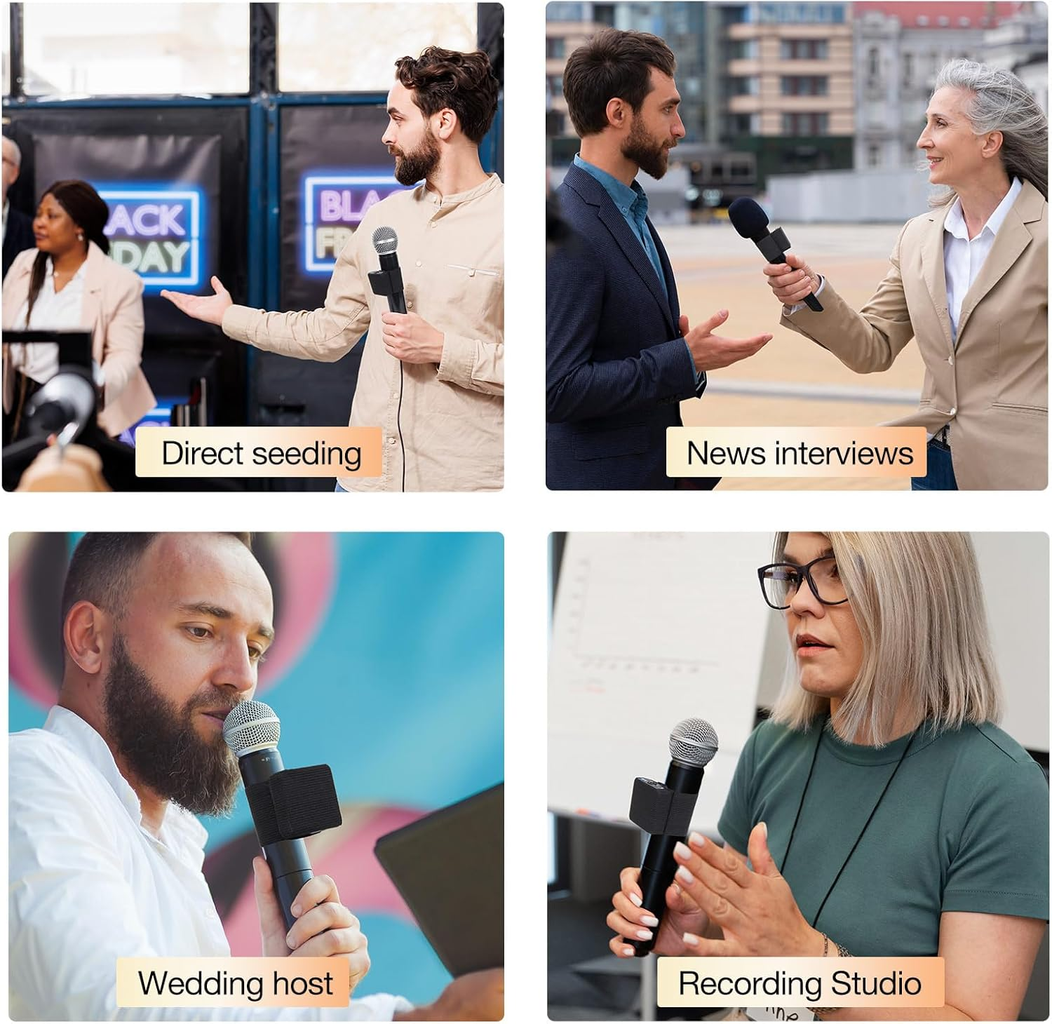 SUNMON Rode Hand Microphone Elastic, 2 PC Rode Elastic Sleeve, for Rode Wireless Go 2 - 2Pcs, Microphone Accessories image number 4