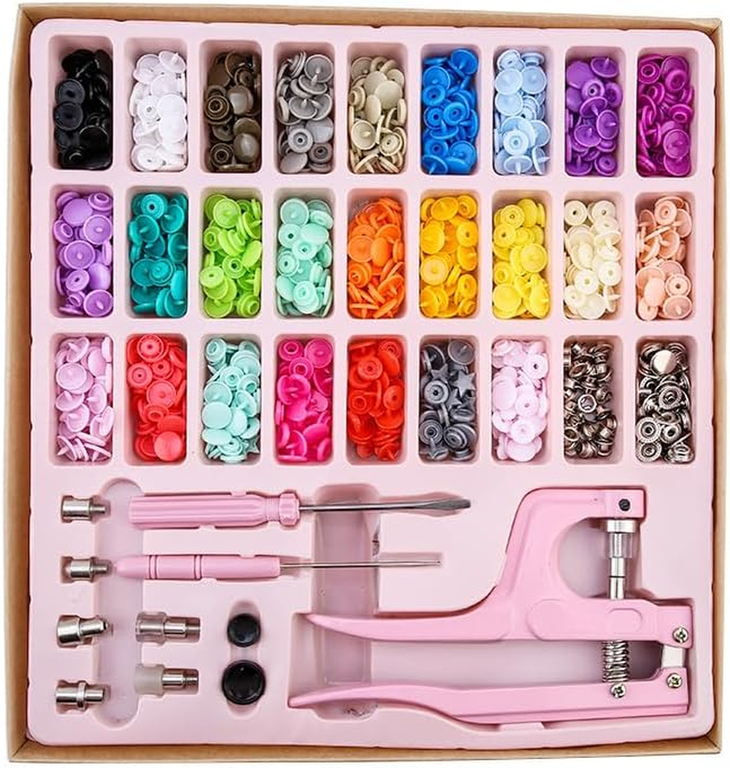 270PCS/SET Multifunction Snaps and 3 Kinds Replace Snap Pliers Sett5 Plastic/Metal Buttons Sewing & Crafting Clothing Resin Garment (Sky Blue) image number 1