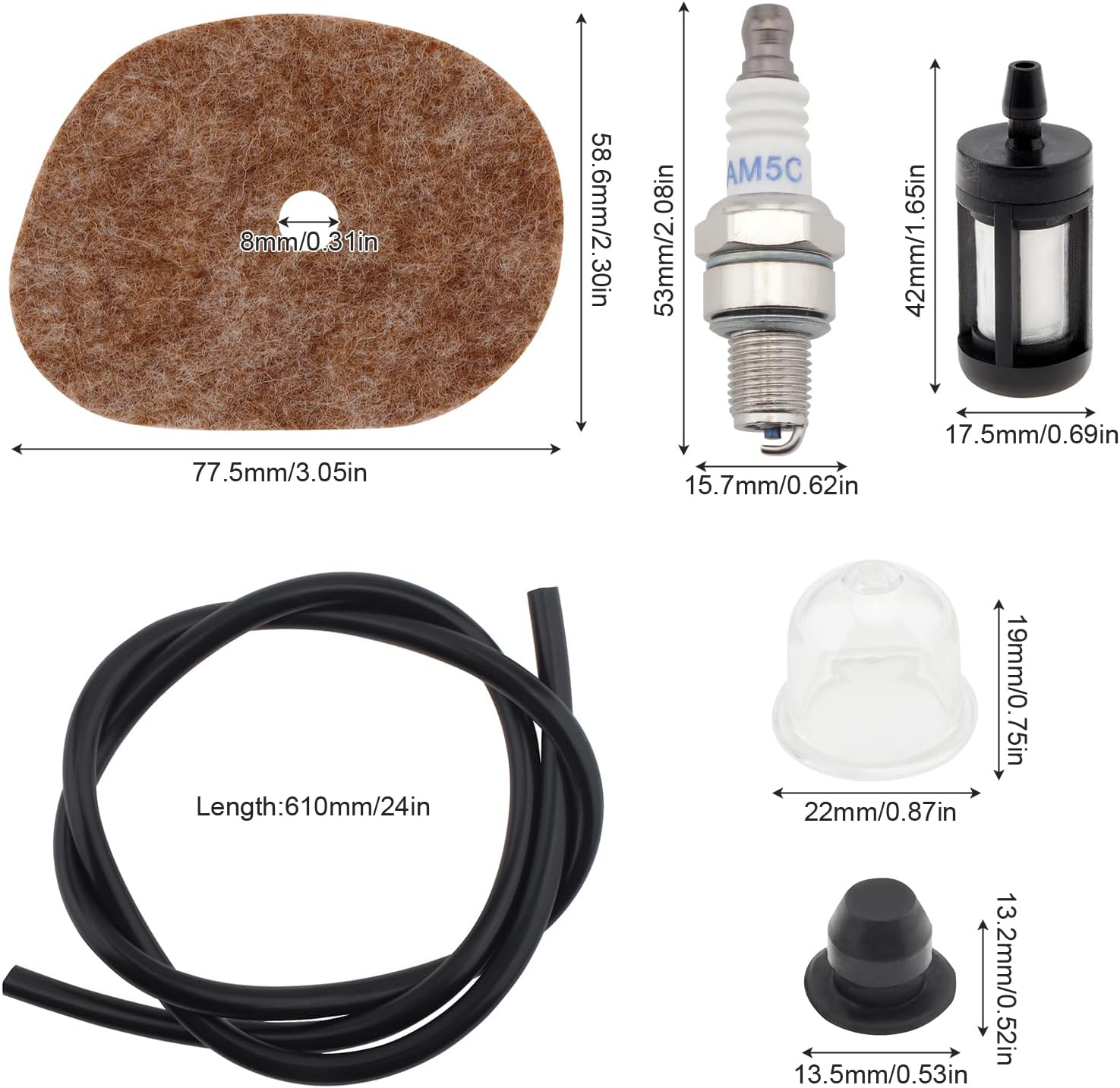 Windance Air Filter Element Cleancer with Oil Filter Spark Plug Tune up Kit Replacement Fit for Stihl Trimmer KM56 FS56RC FC70 FS40 FS50 FS70RC image number 4