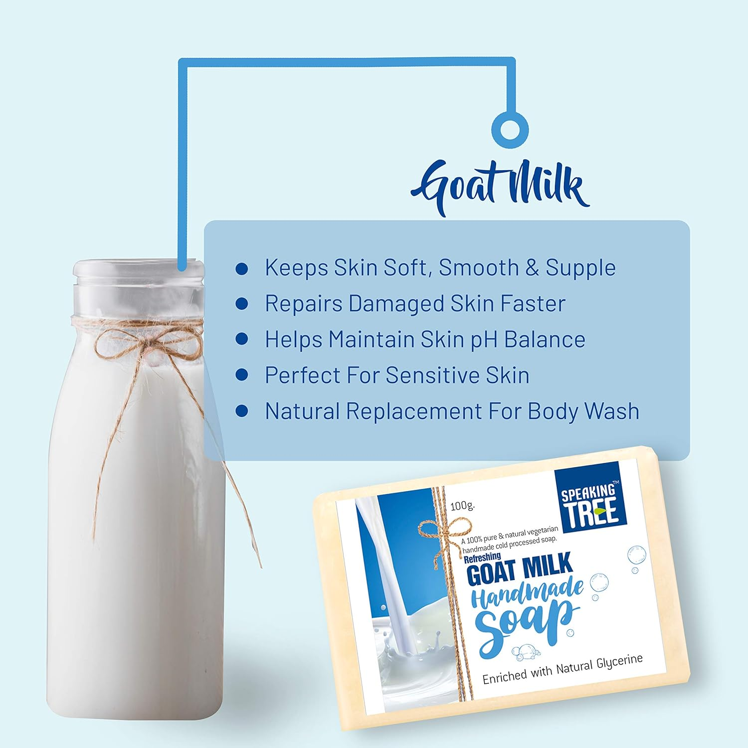 Speaking Tree Refreshing Goat Milk Handmade Soap -100 Gms image number 4