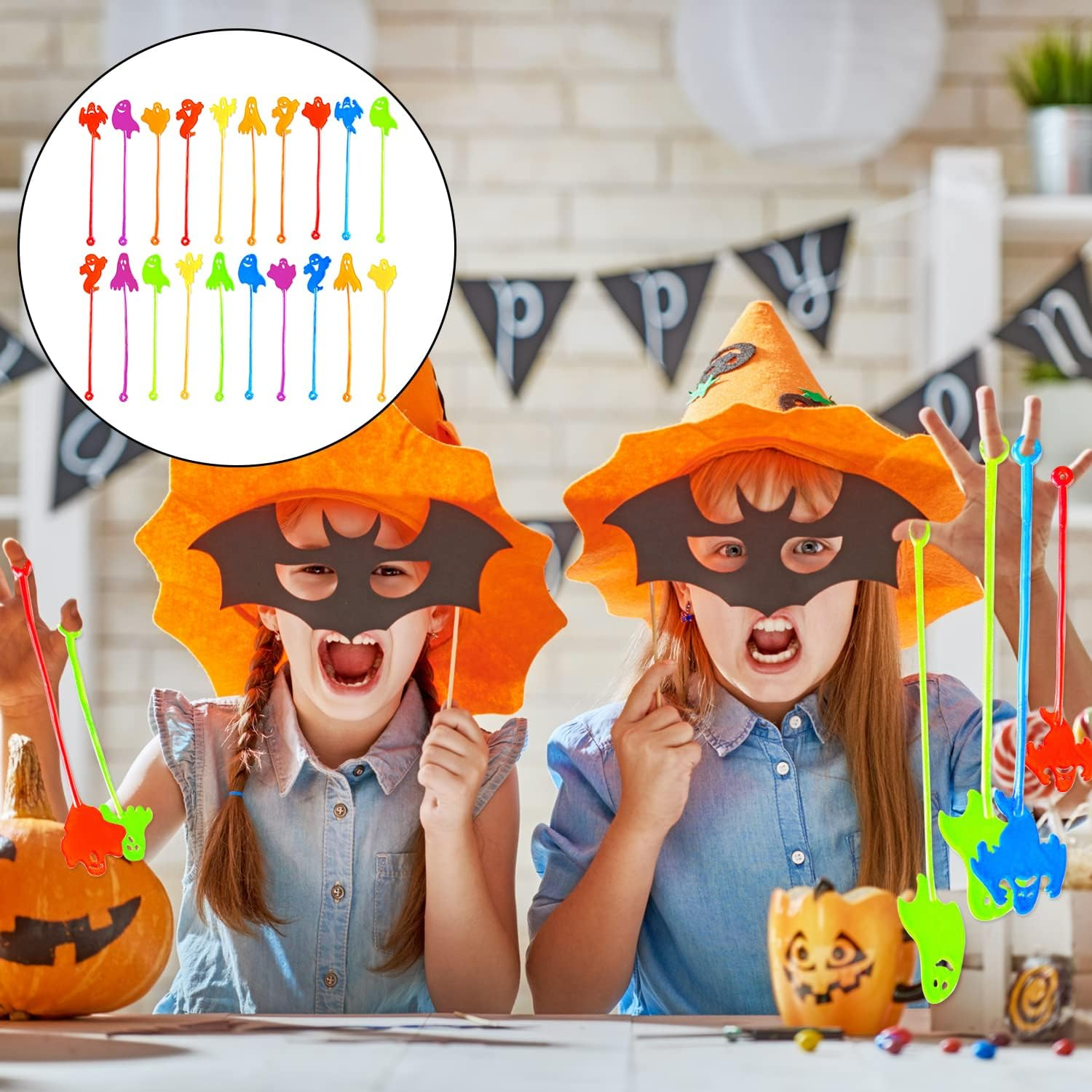 WELANE Halloween Sticky Toy, 20 PCS Ghost Novelty Toys for Halloween Party, Treat Bags Gifts, Goody Bag Filler, Classroom Prizes (Bulk) image number 5